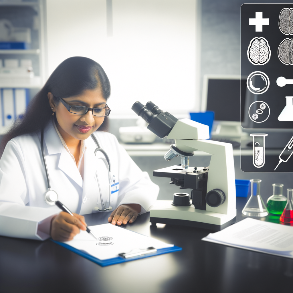 Doctor studying Alzheimer's in a lab
