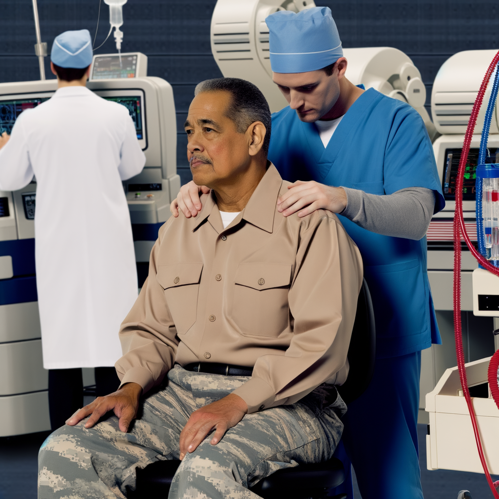 Veteran receiving medical research care