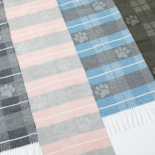 Paw Plaid Merino Wool & Cashmere Scarf