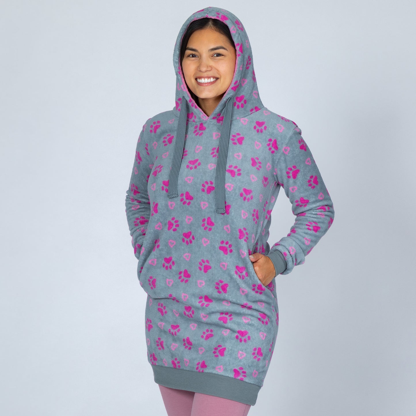 Super Cozy™ Paw & Heart Hooded Nightgown