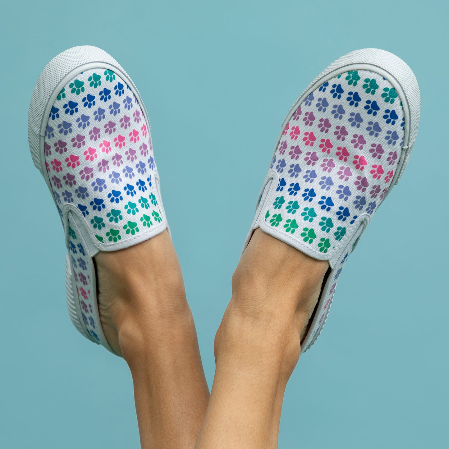 Paw Print Low-Back Slip-On Canvas Shoes