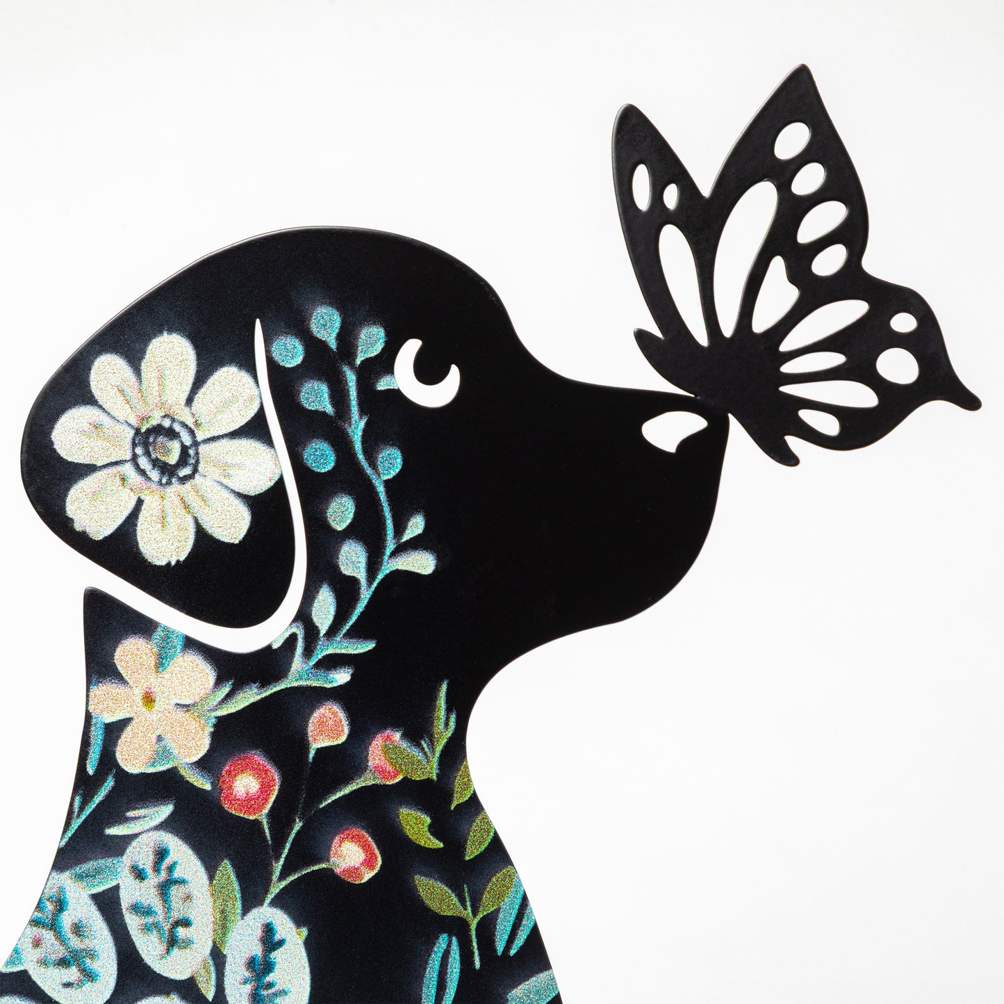 Floral Pet Silhouette Solar Light Garden Stake