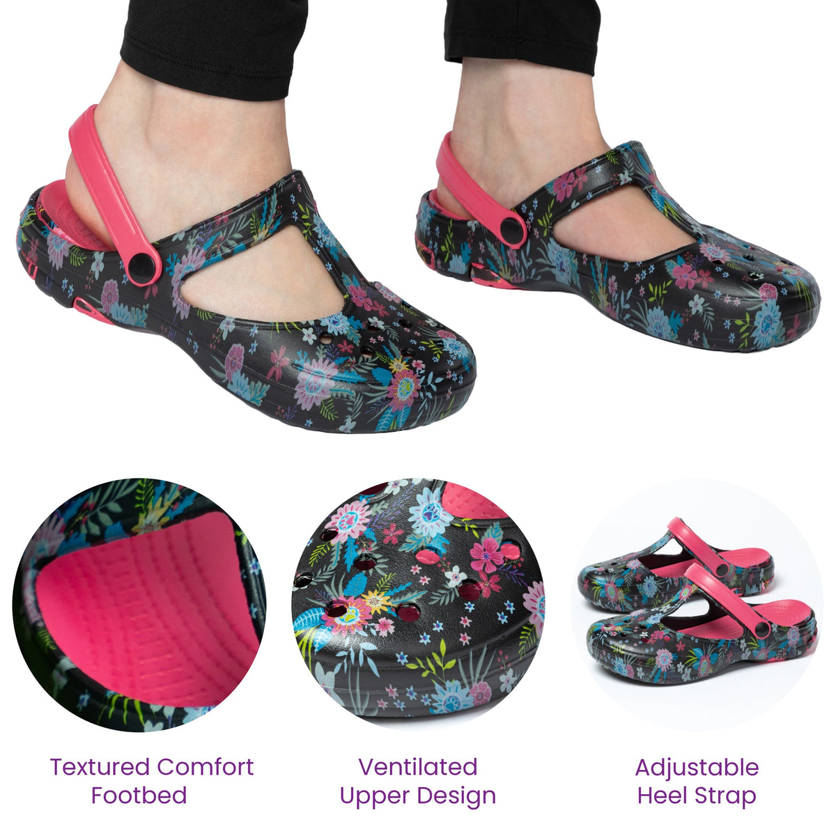 Multicolored Mary Jane Clogs