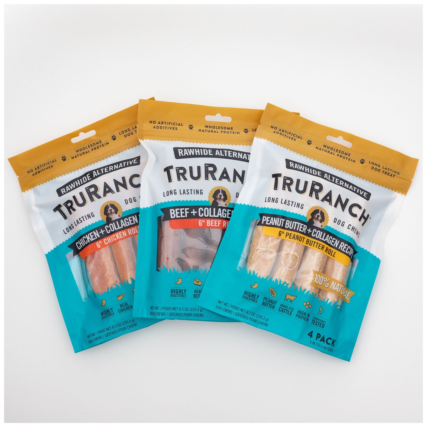 TruRanch® 6-inch Collagen Roll - 4 Pack