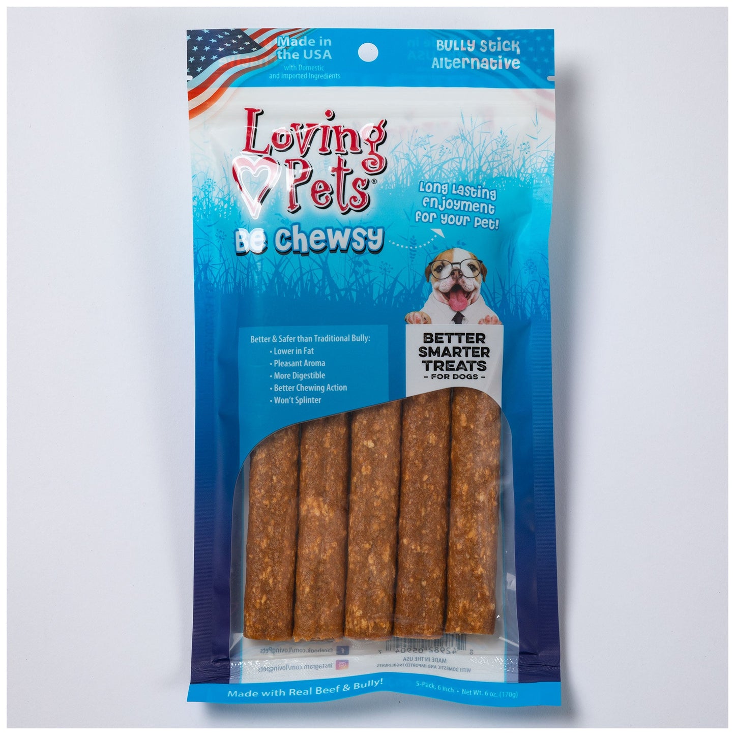 Loving Pets® Be Chewsy 6-inch Bully Stick Alternative - 5 Pack