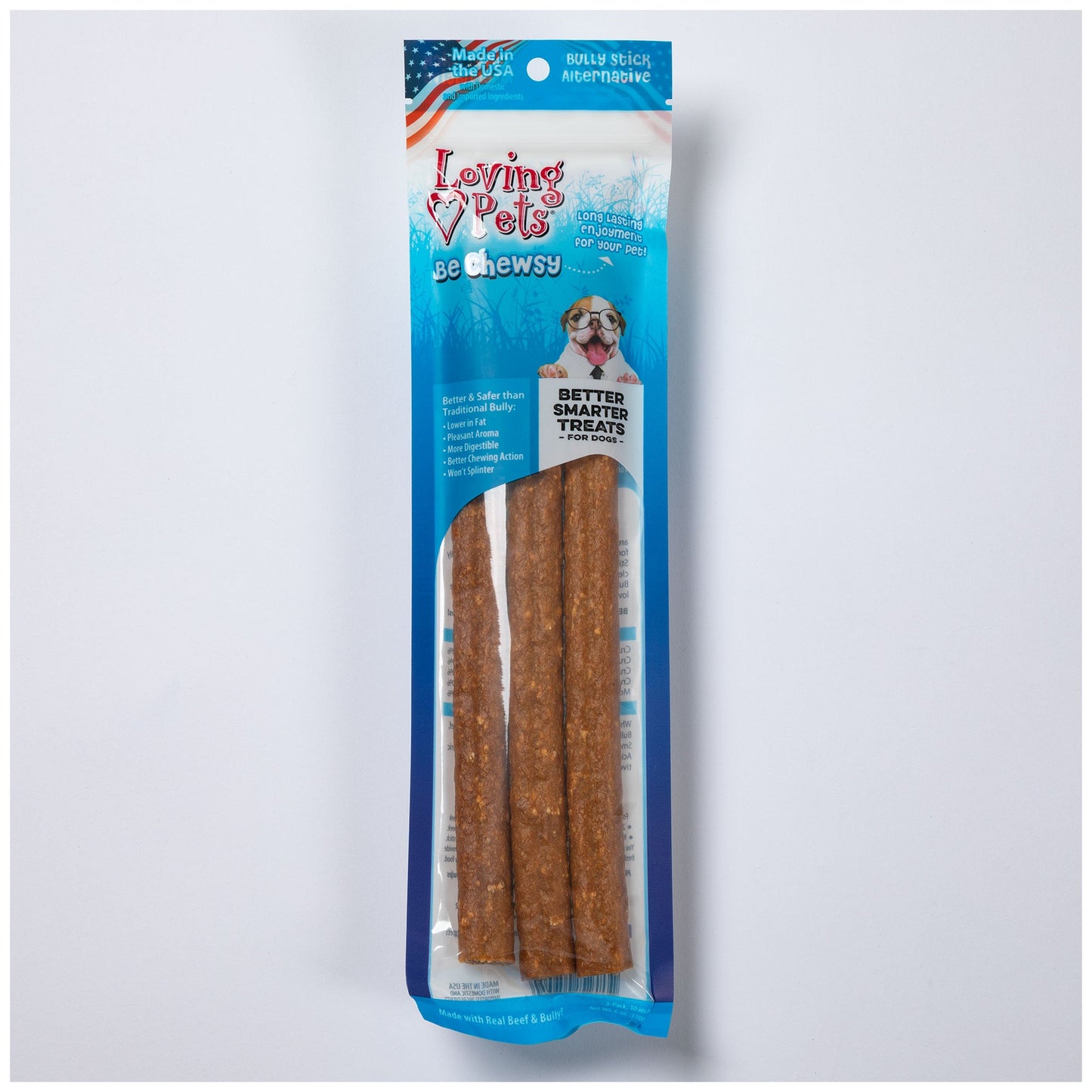 Loving Pets® Be Chewsy 10-inch Bully Stick Alternative - 3 Pack