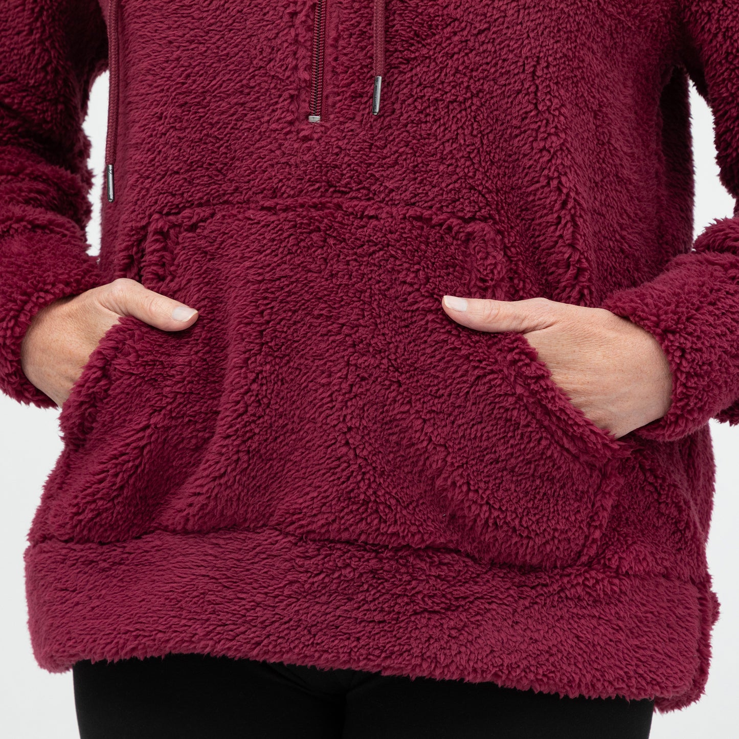 Purple Paws Plush Sherpa Fleece Quarter Zip Hoodie