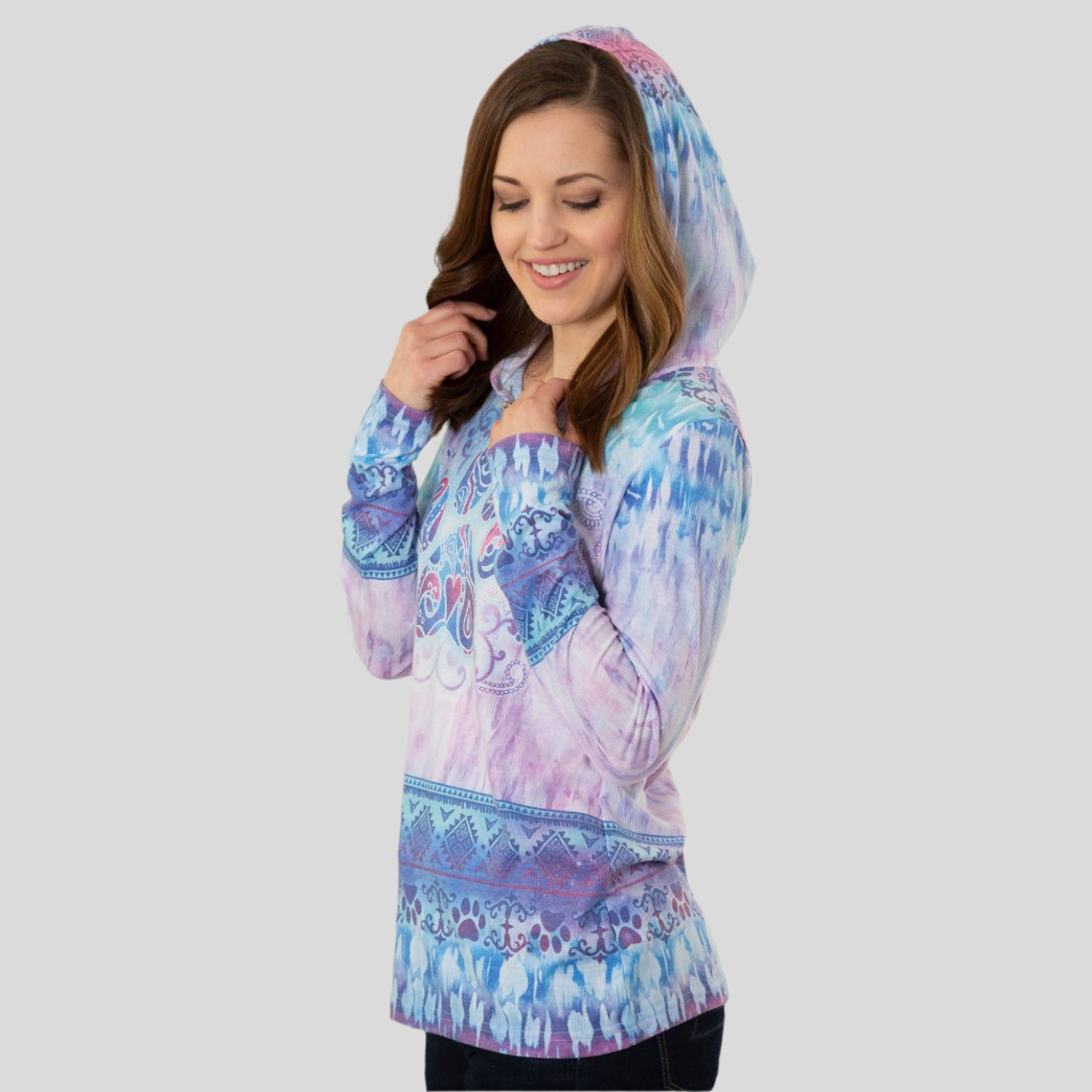 Cosmic Dreams Paw Print Hooded Top