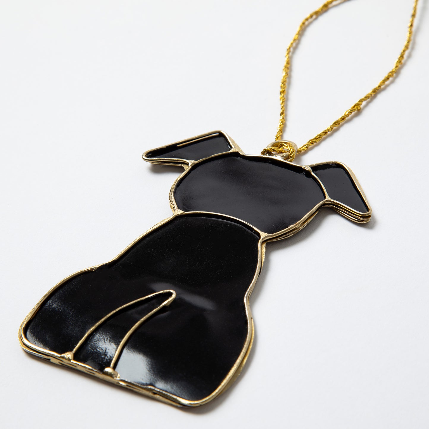 No Butts About It Stained Glass Dog Ornament - Set of 2