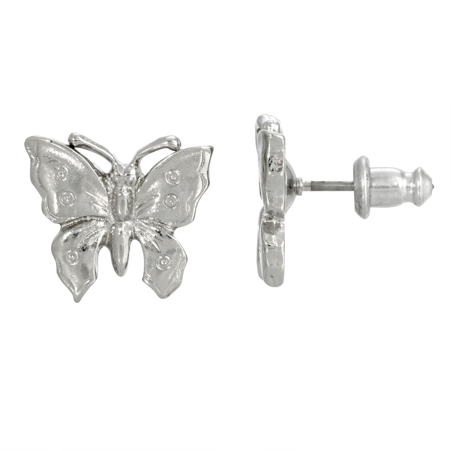 1928 Jewelry® Silver Tone Petite Butterfly Post Earrings