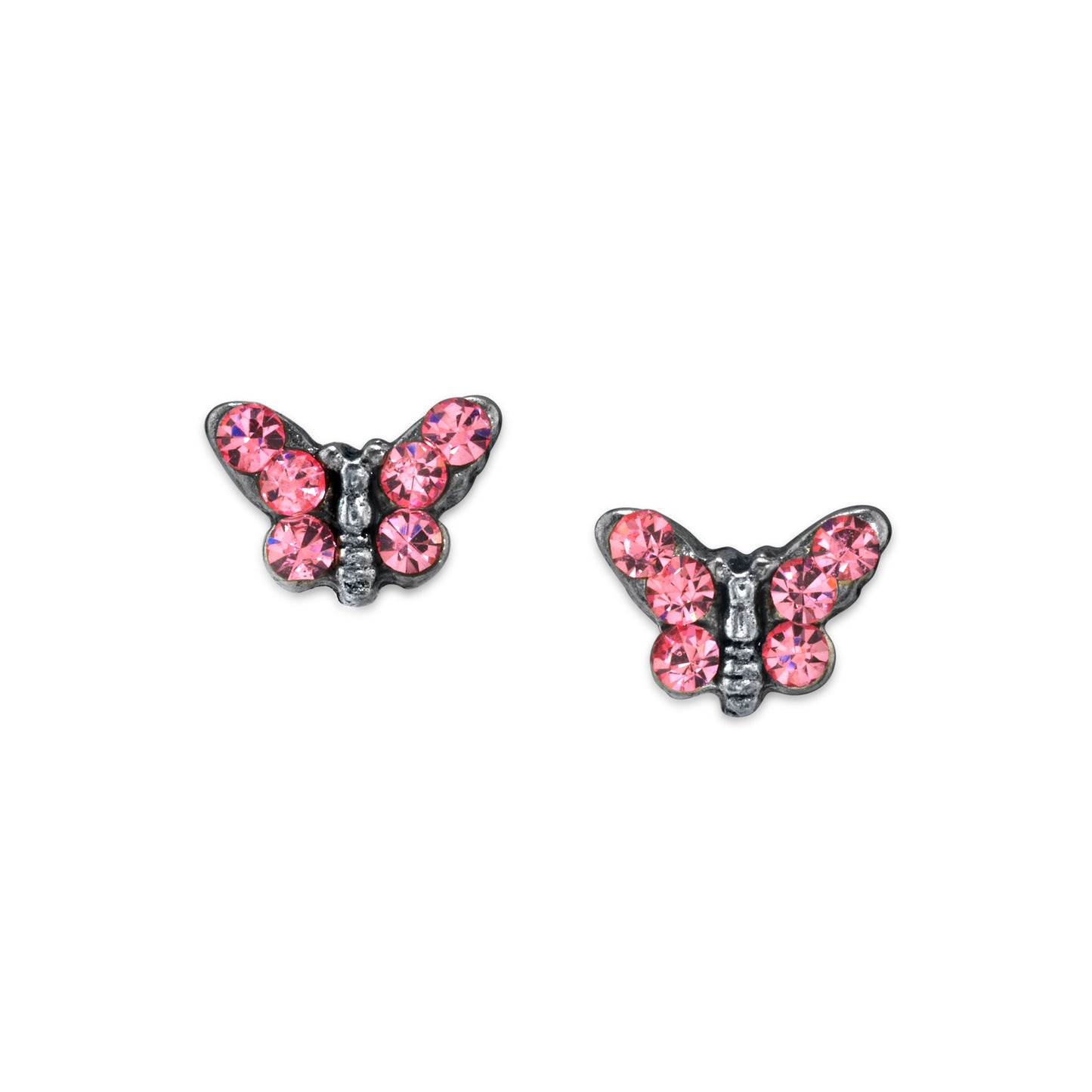 1928 Jewelry® Silver Tone Crystal Butterfly Stud Earring