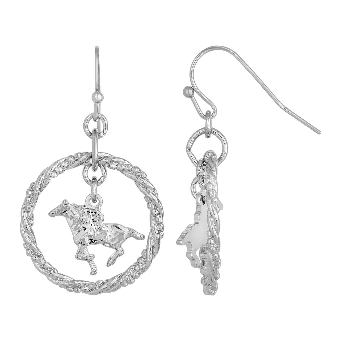 1928 Jewelry® Silver-Tone Suspended Horse Drop Earrings
