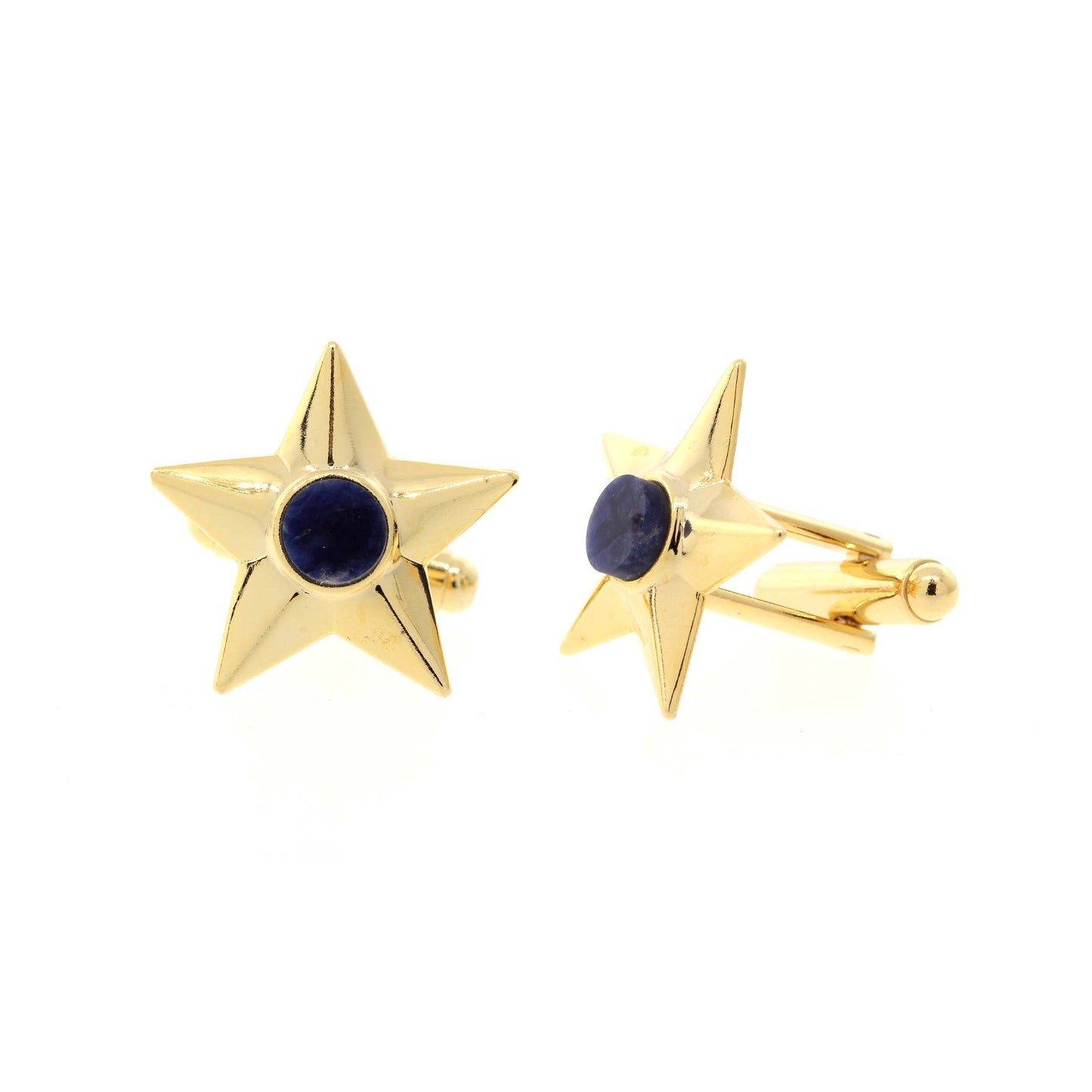 1928 Jewelry® 14K Gold Dipped Semi-Precious Blue Sodalite Star Cufflinks