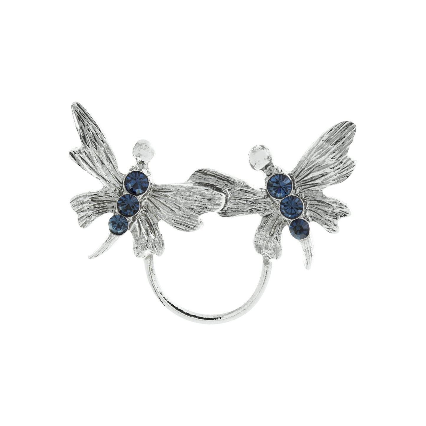 1928 Jewelry® Silver Tone Blue Butterfly Eyeglass Pin Holder