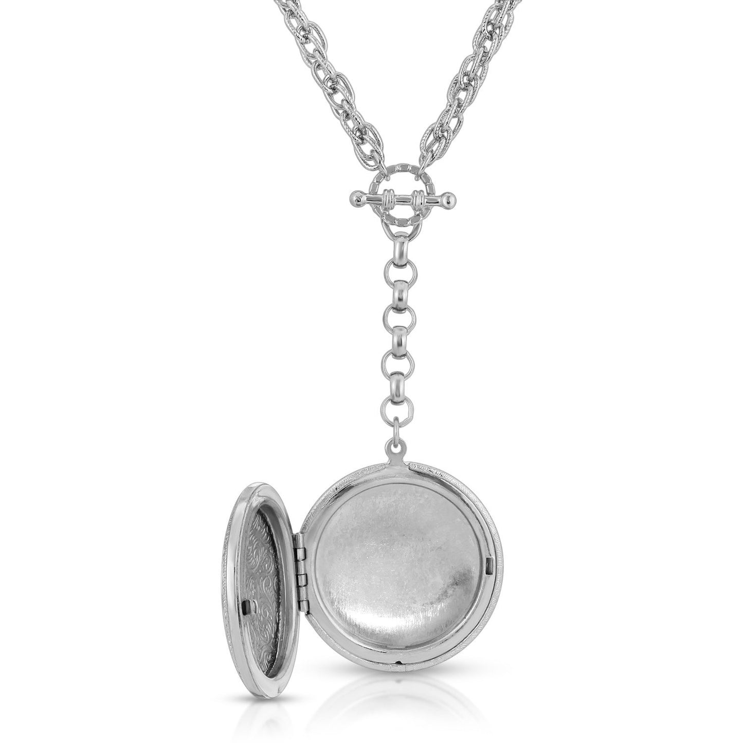 1928 Jewelry® Silver Tone Paw And Bones Y Neck Locket Necklace 28 Inch
