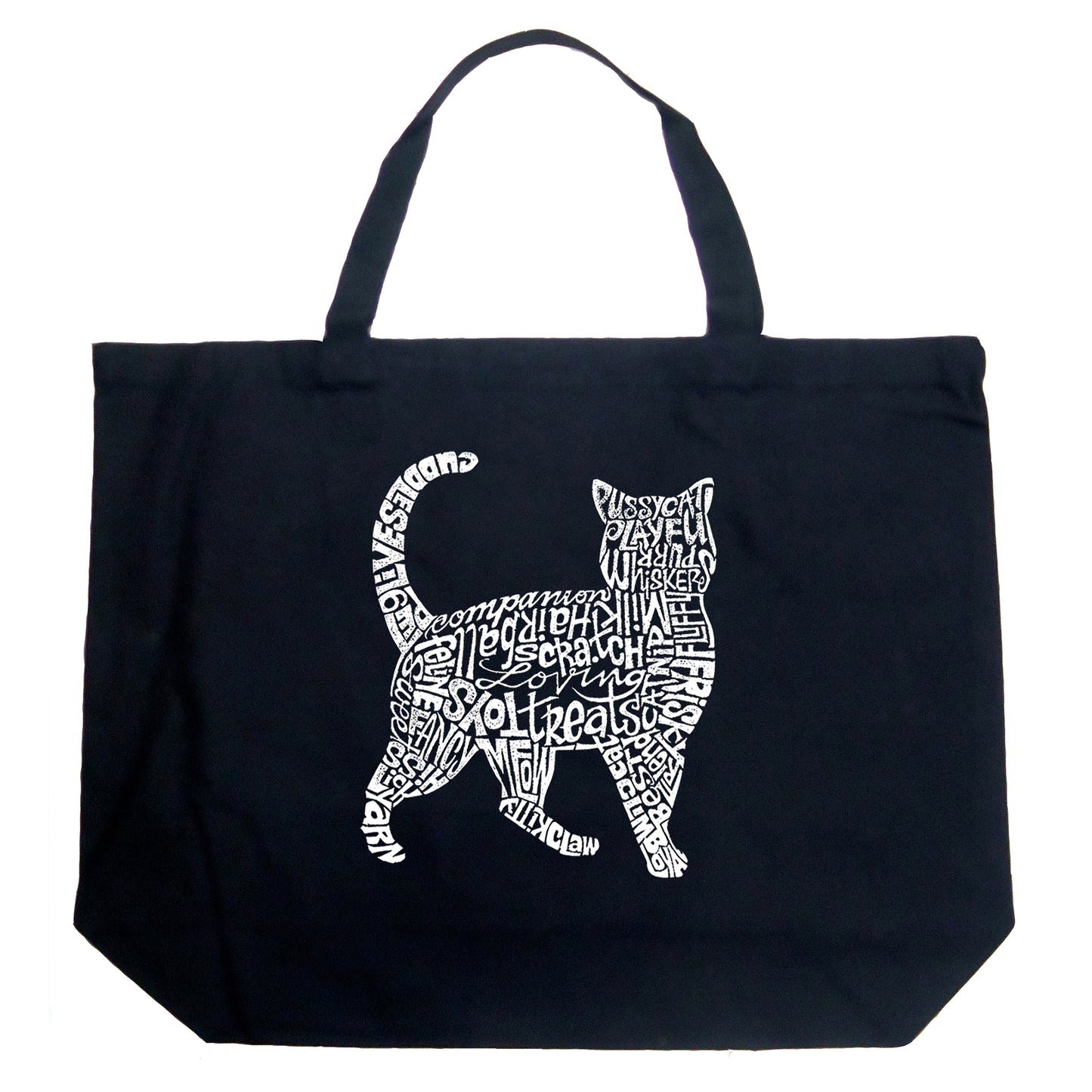 Cat - Large Word Art Tote Bag