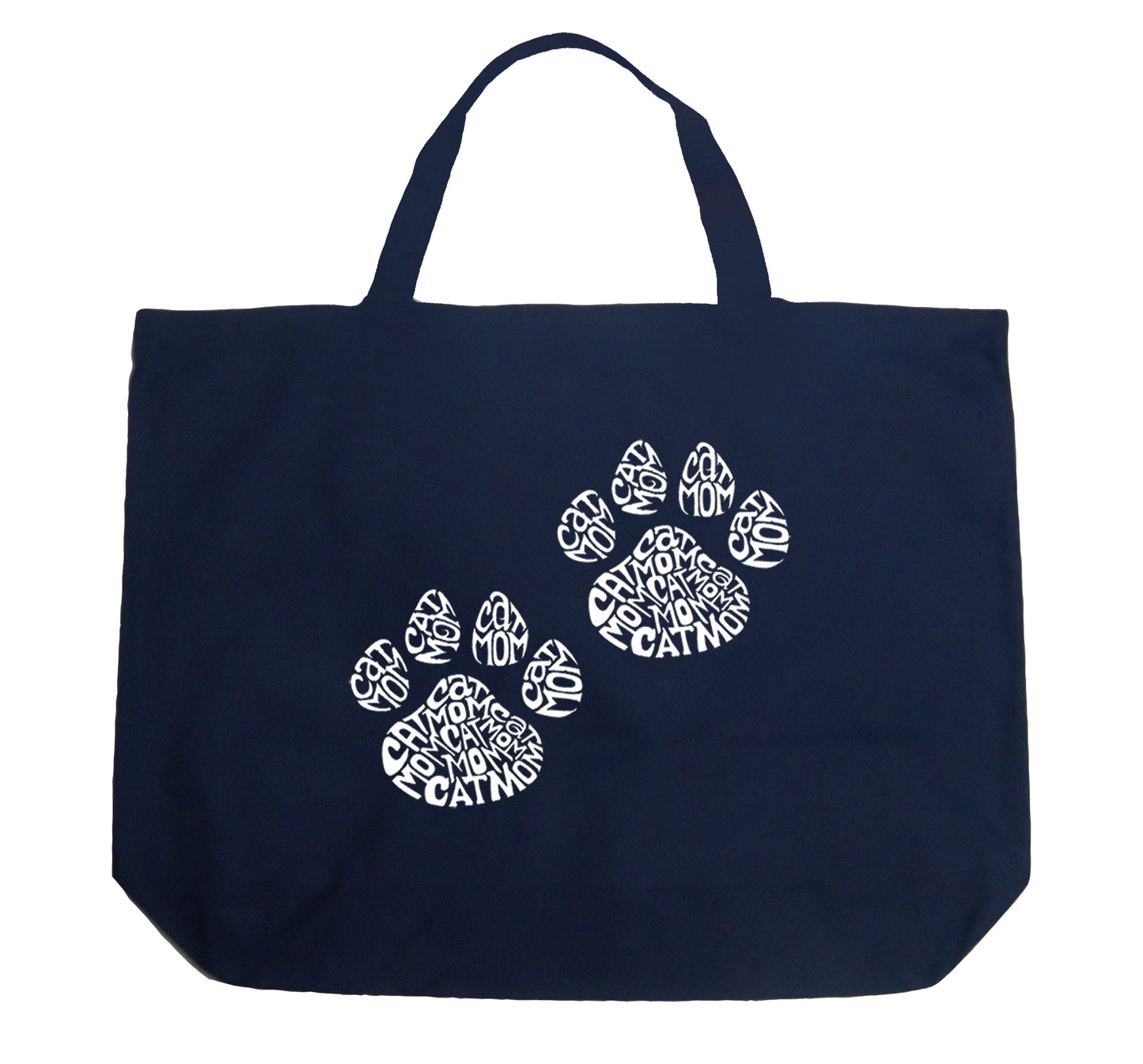 Cat Mom - Large Word Art Tote Bag