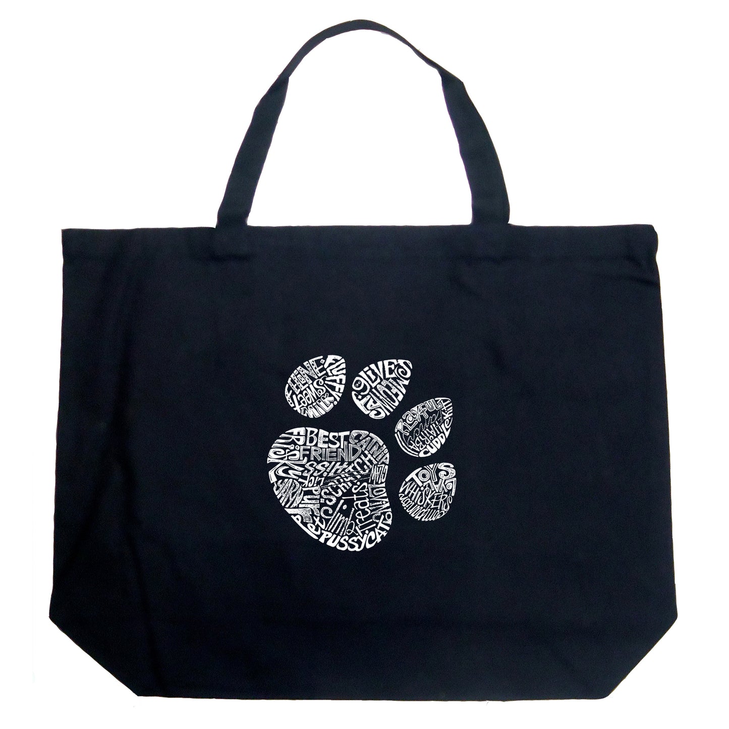 Cat Paw - Large Word Art Tote Bag