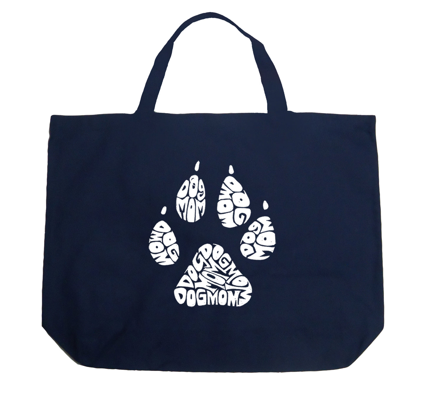 Dog Mom - Large Word Art Tote Bag