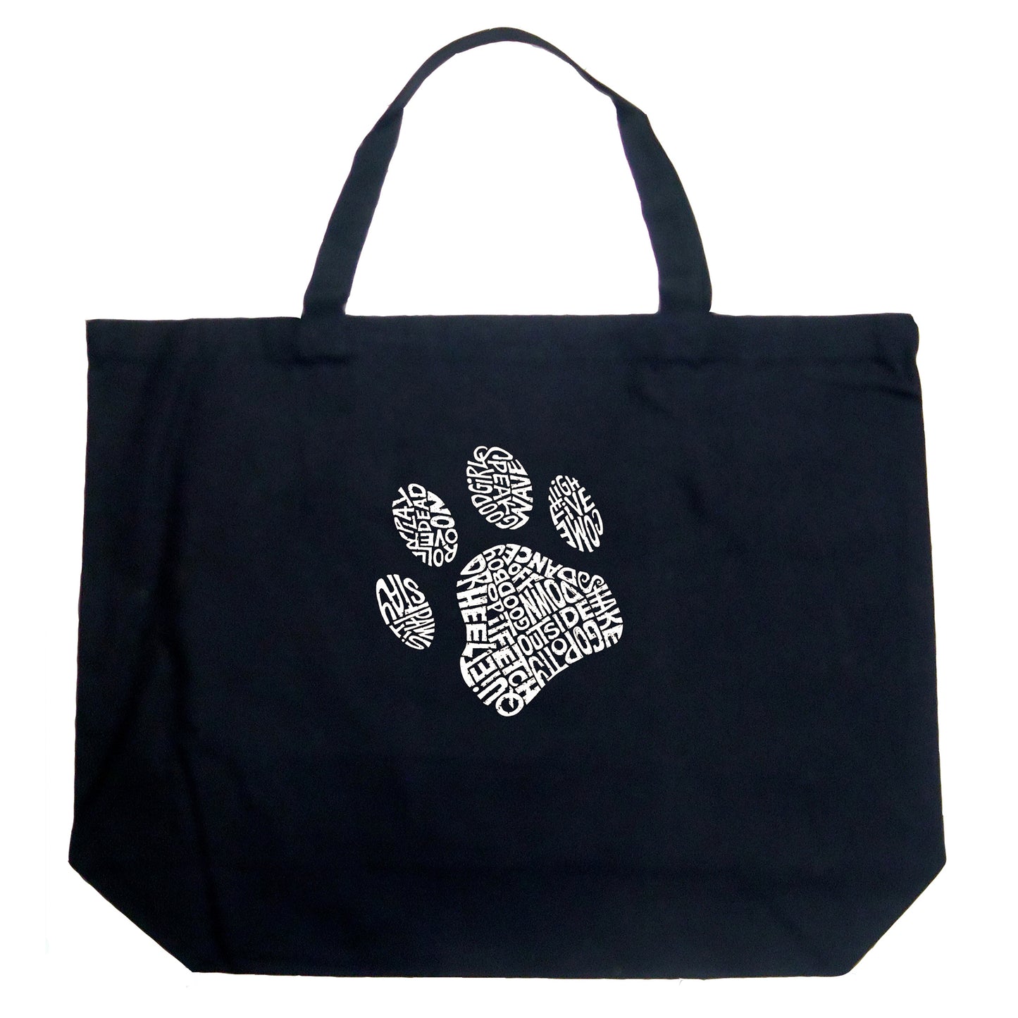 Dog Paw - Large Word Art Tote Bag