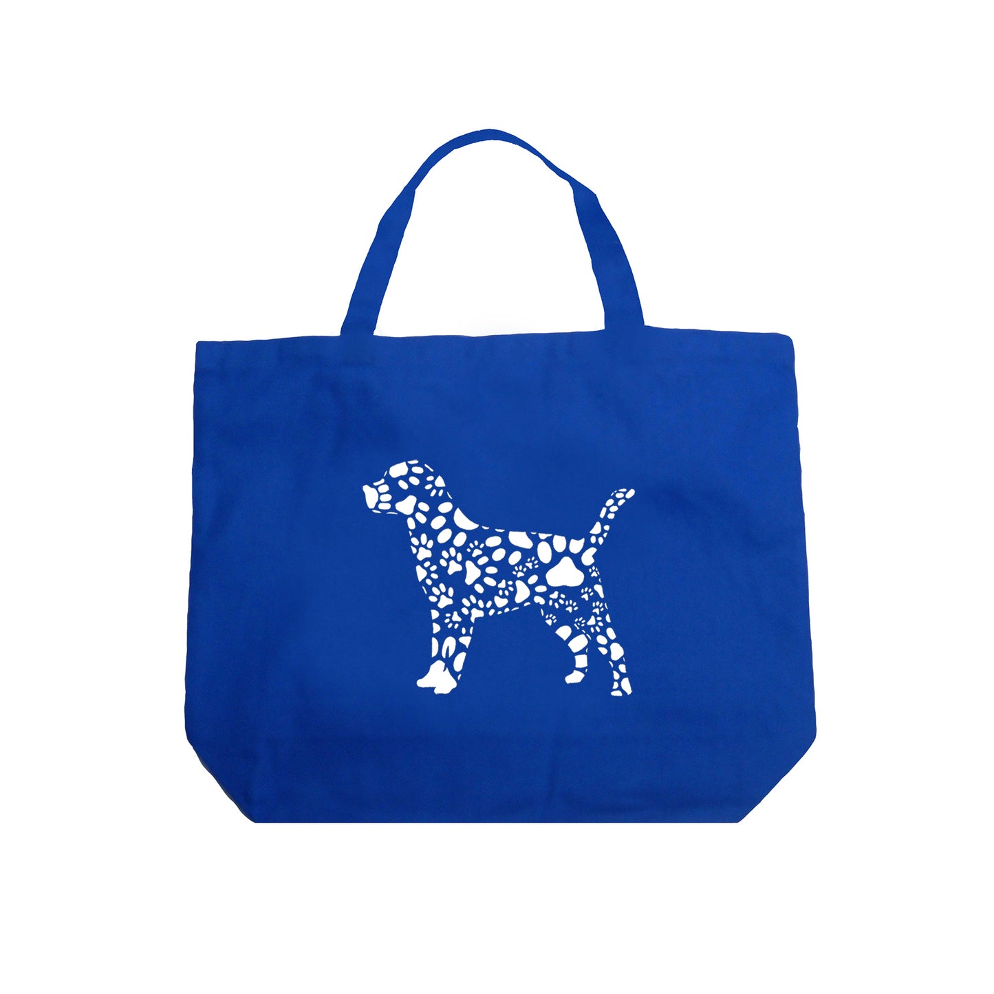 Dog Paw Prints - Large Word Art Tote Bag