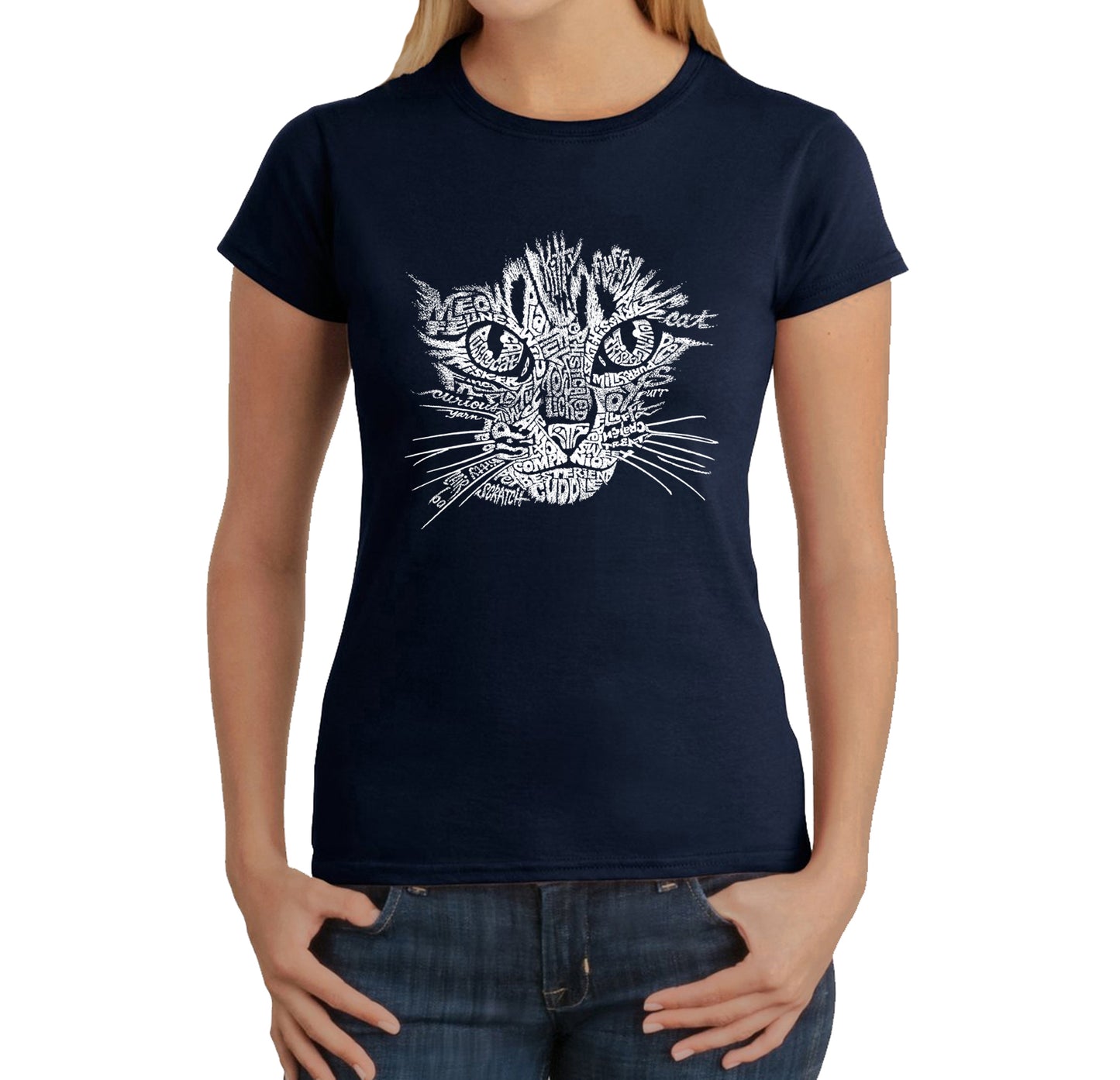 Cat Face - Women's Word Art T-Shirt