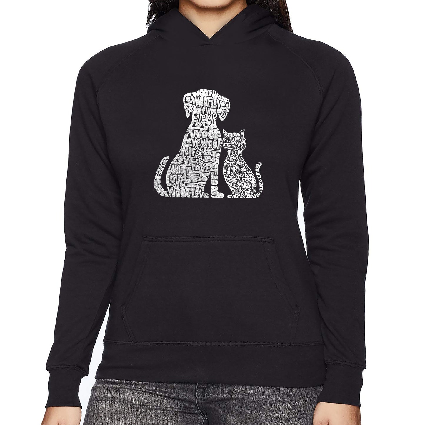 Dogs and Cats - Women's Word Art Hooded Sweatshirt