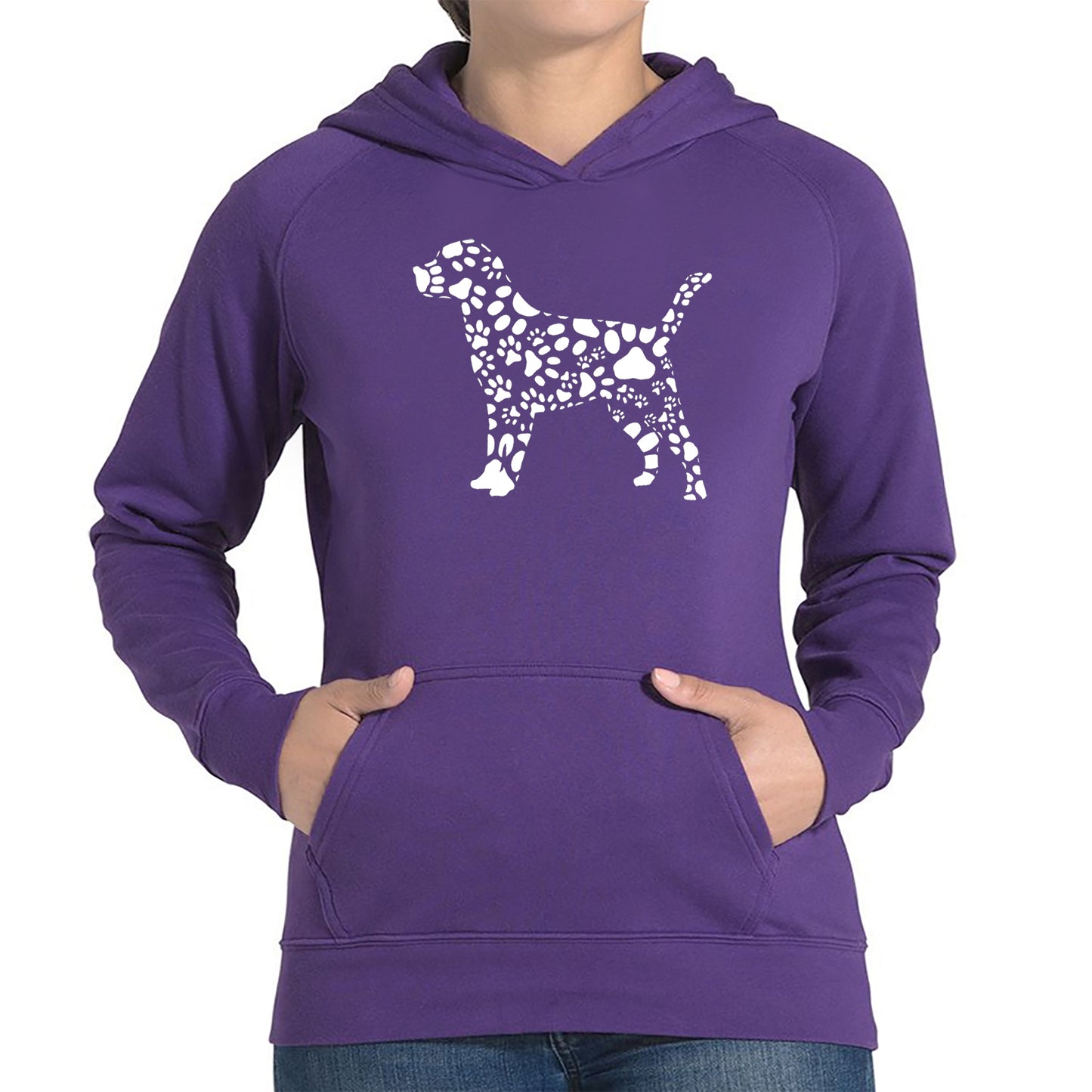 Dog Paw Prints - Women's Word Art Hooded Sweatshirt