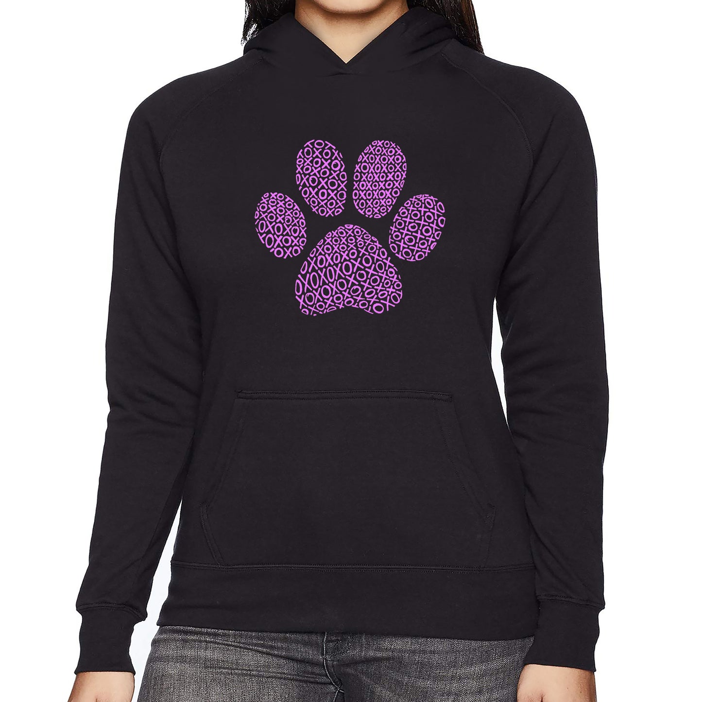 XOXO Dog Paw - Women's Word Art Hooded Sweatshirt