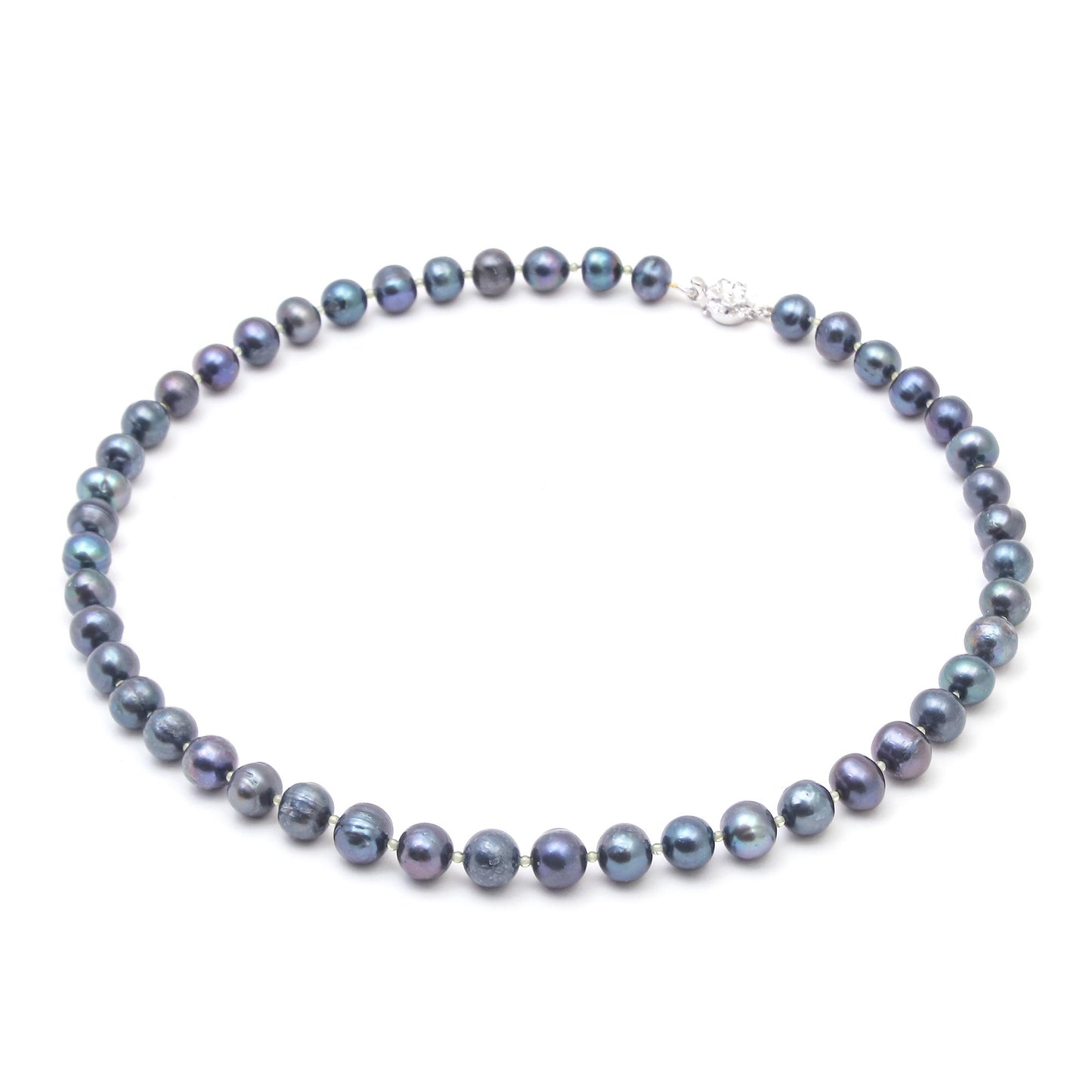 Violet Sea Breath Pearl and Peridot Necklace