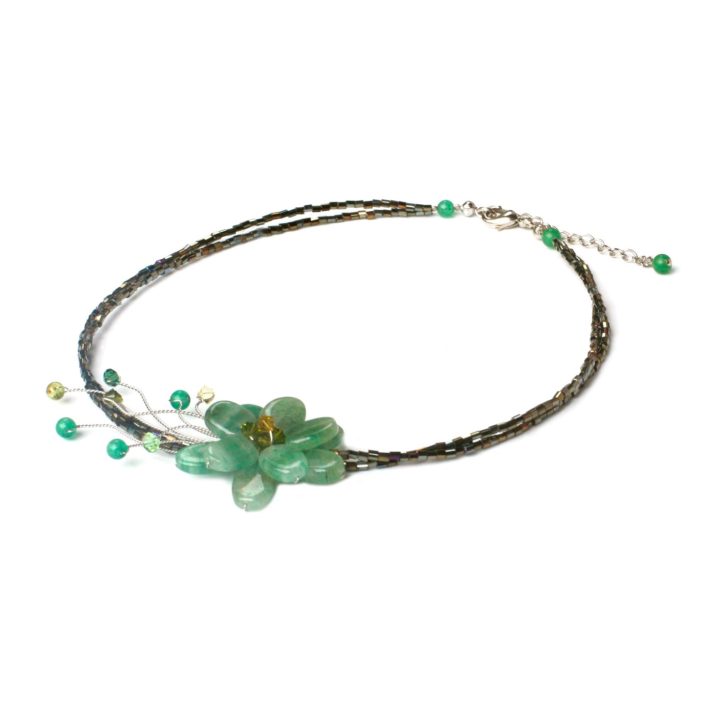 Verdant Floral Chic Quartzite Choker