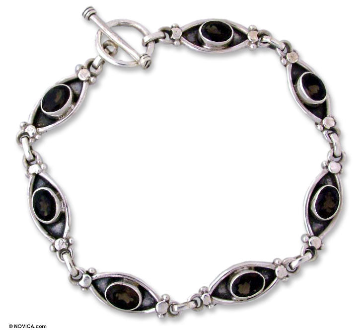 Eye of the Night Smoky Quartz Bracelet