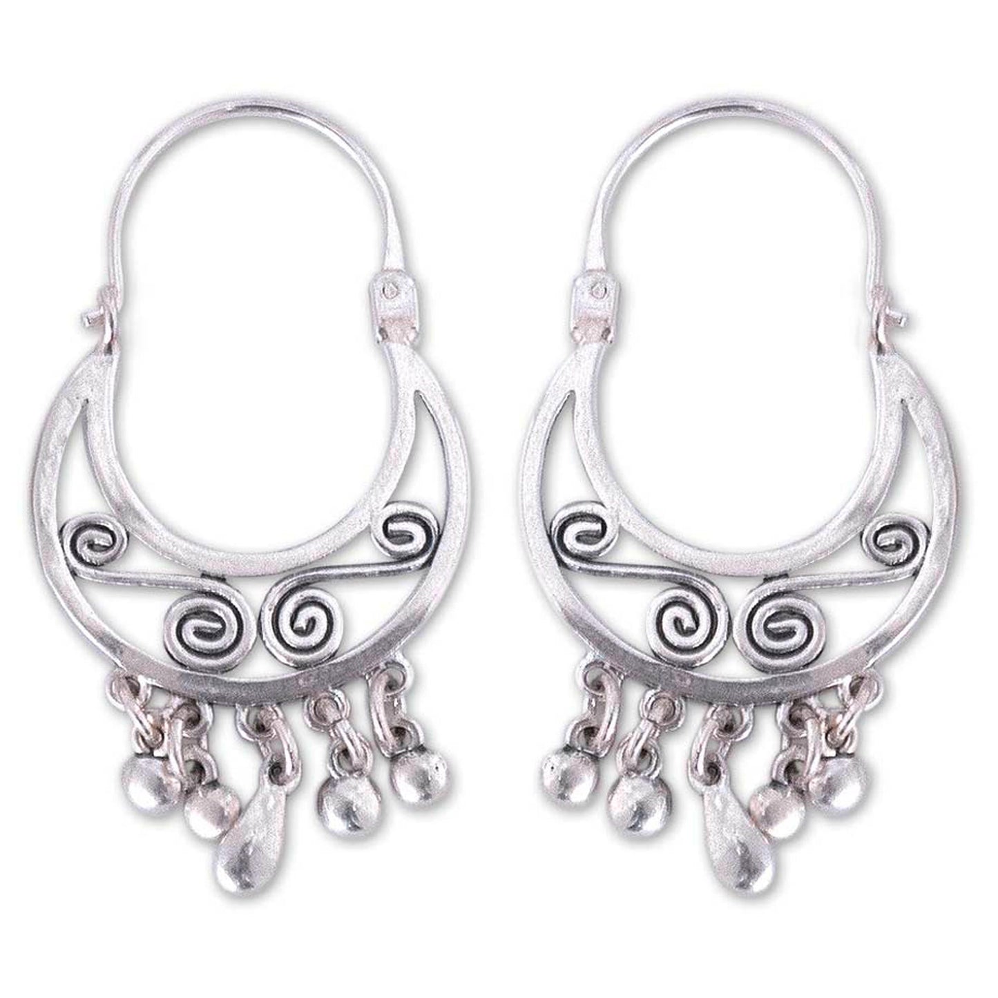 Taxco Dancer Silver Hoop Earrings
