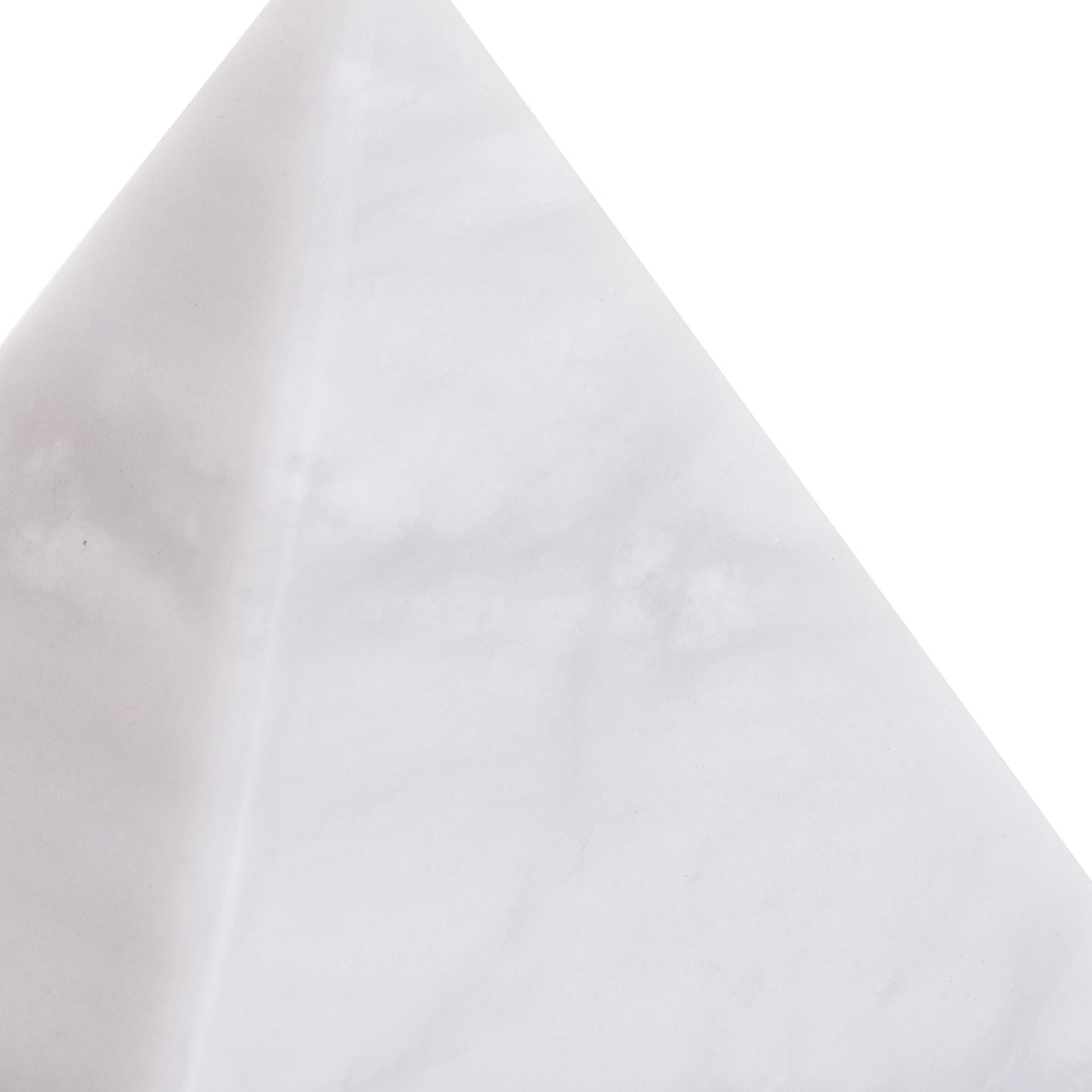 Protection White Onyx Gemstone Pyramid Sculpture from Peru