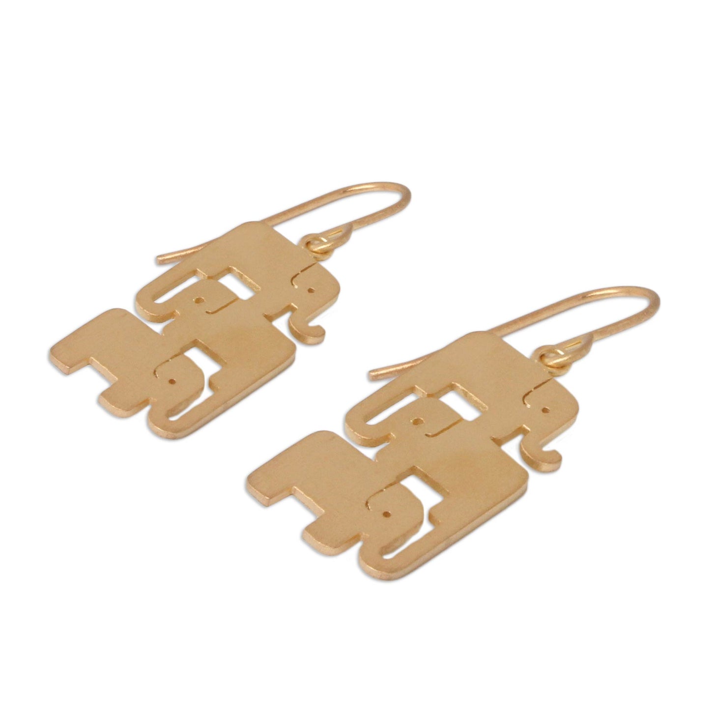 Elephant Stack Gold Vermeil Dangle Earrings