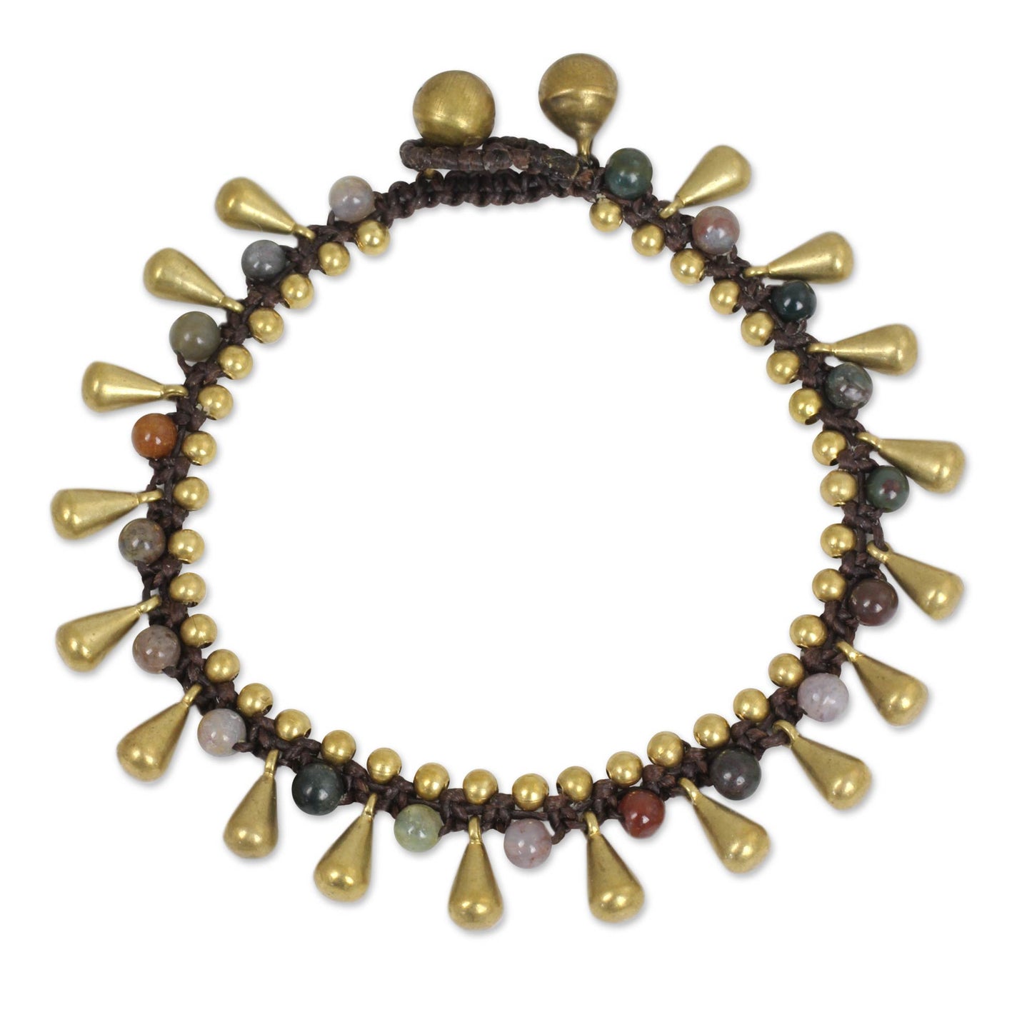 Summer's Charm Colorful Jasper and Brass Bracelet from Thailand