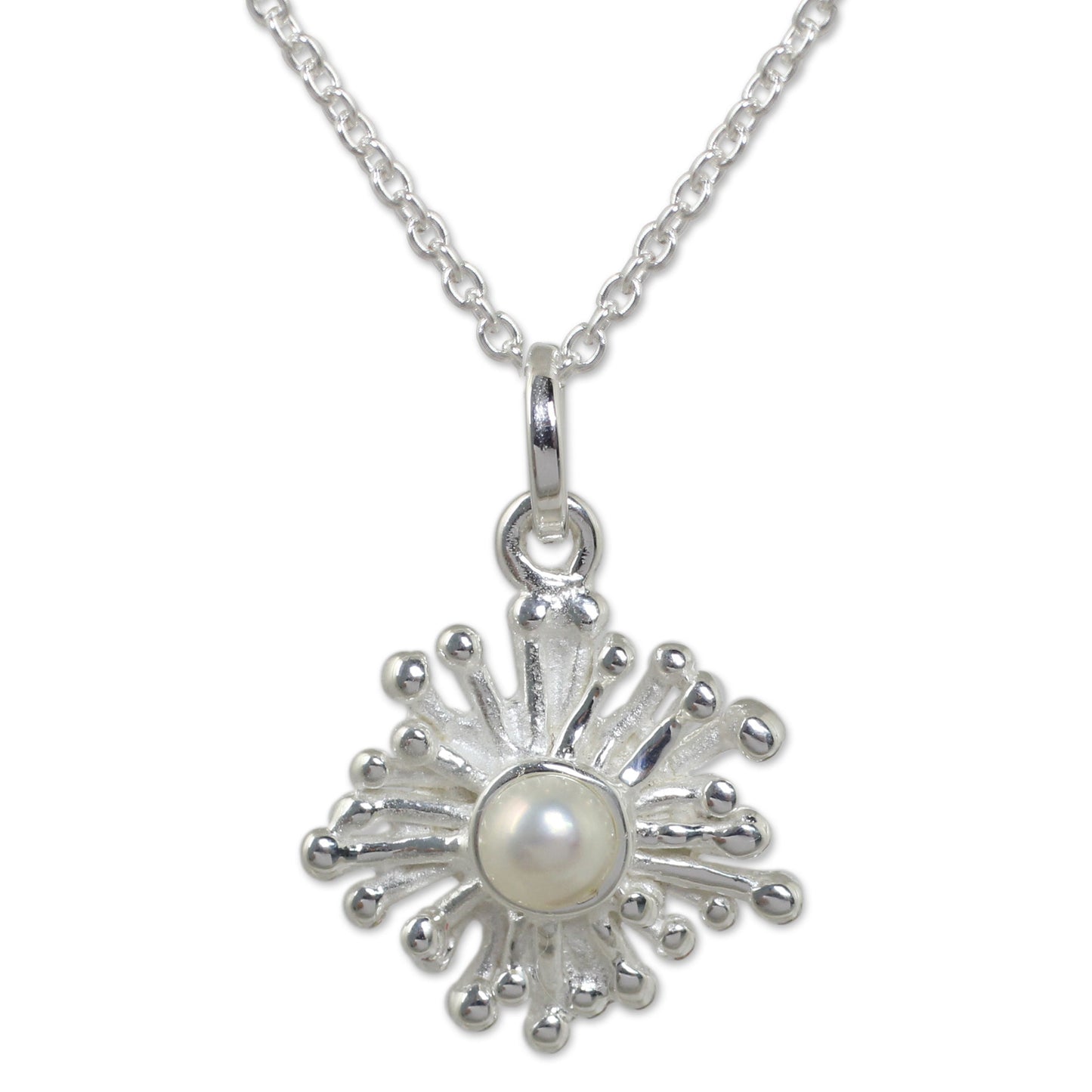 Petite Seaflower Sterling Silver Necklace
