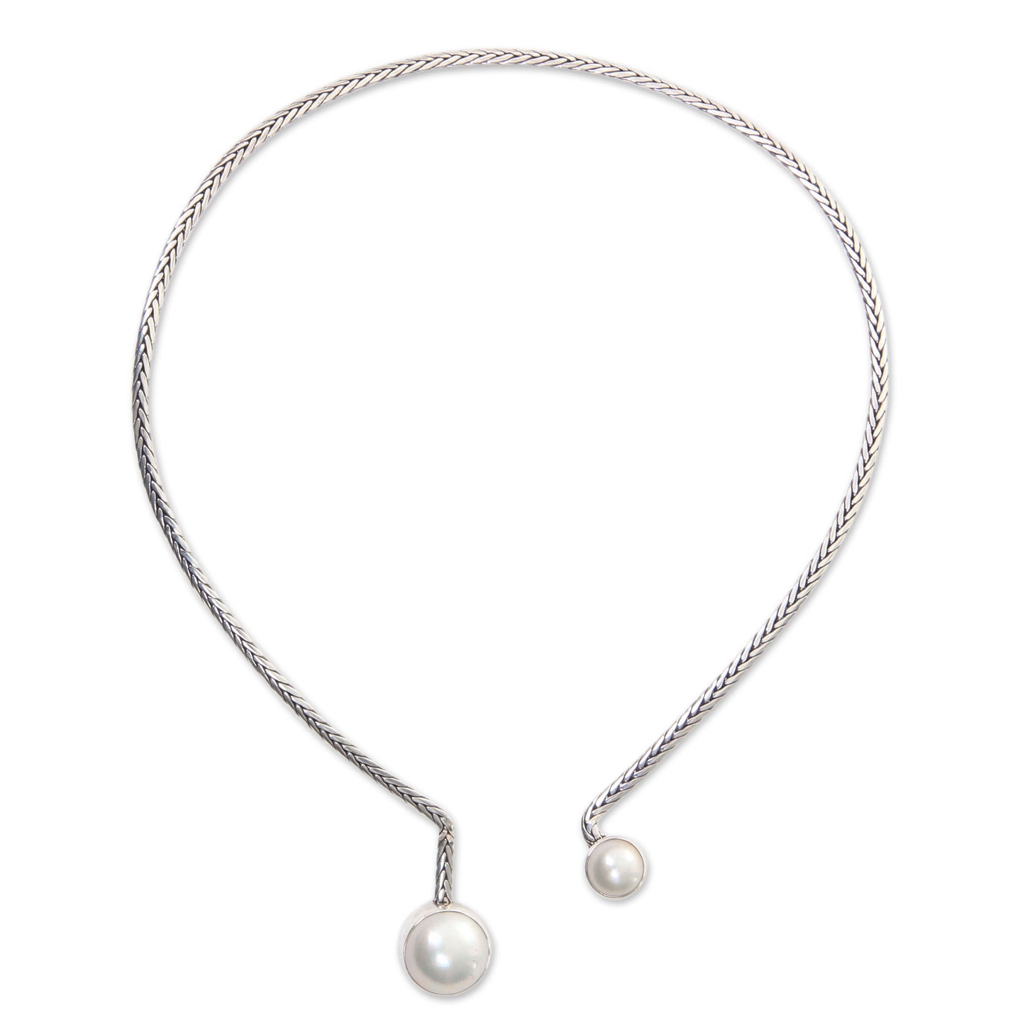 Moon's Reflection Pearl & Silver Necklace