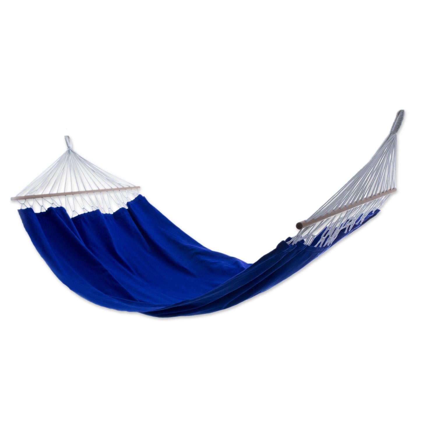 Ceara Blue Blue Brazil Cotton Hammock with Spreader Bars (Single)