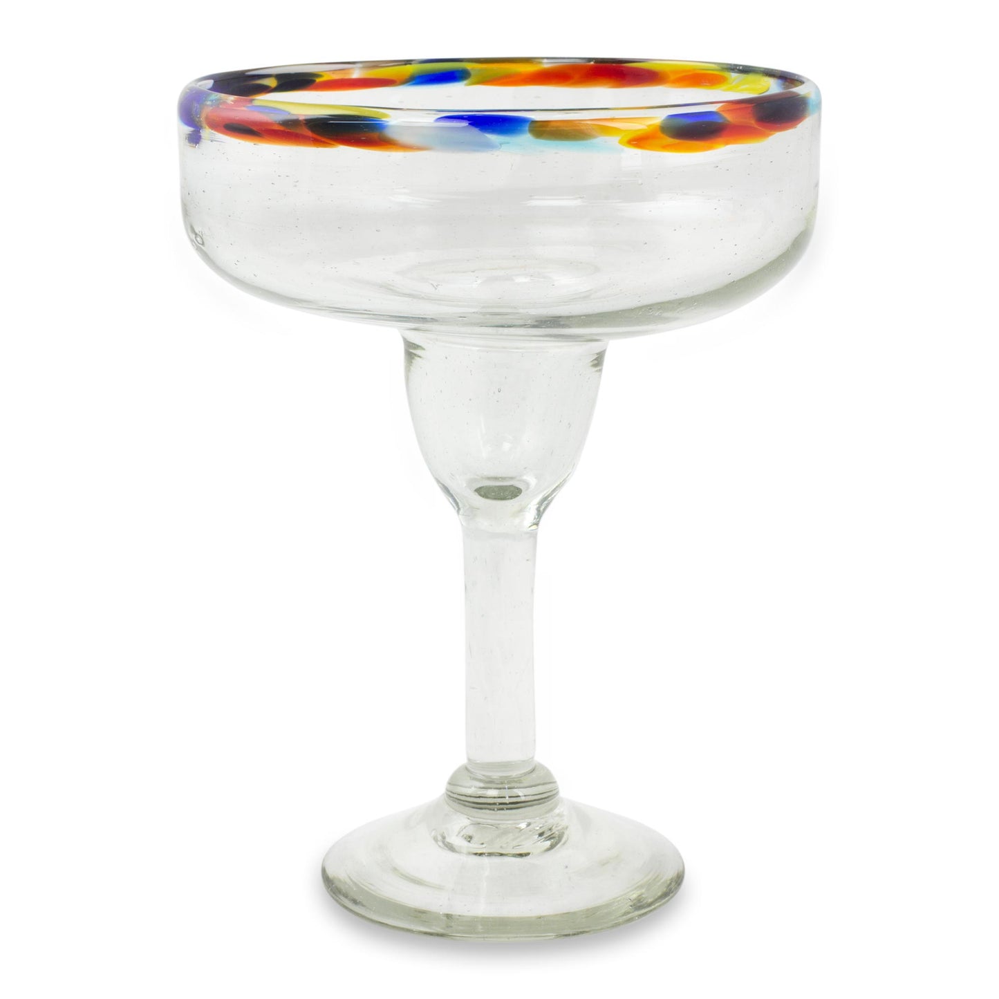 Confetti Path Set of 6 Artisan Crafted Blown Glass Margarita Glasses