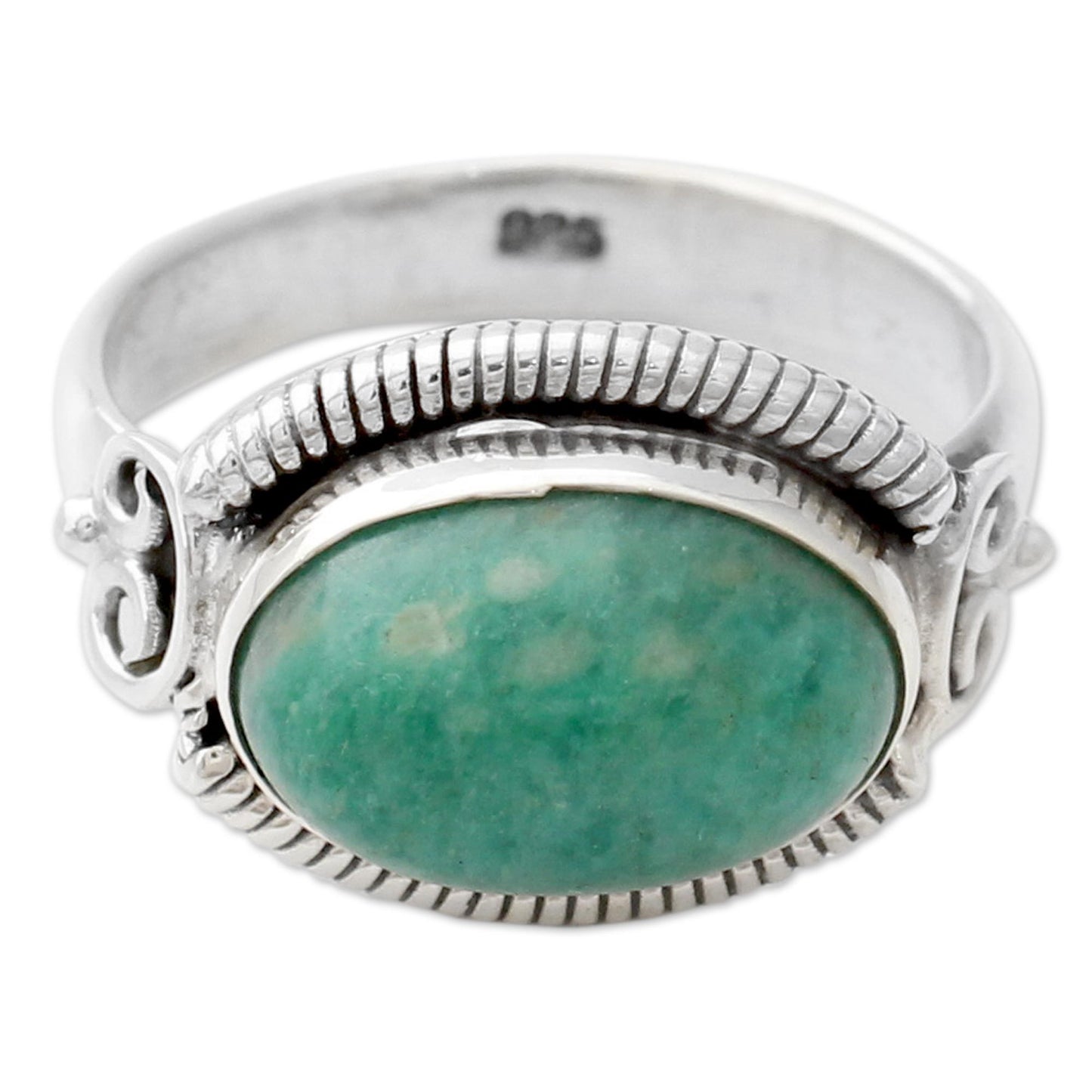 Seafoam Amazonite & Silver Ring