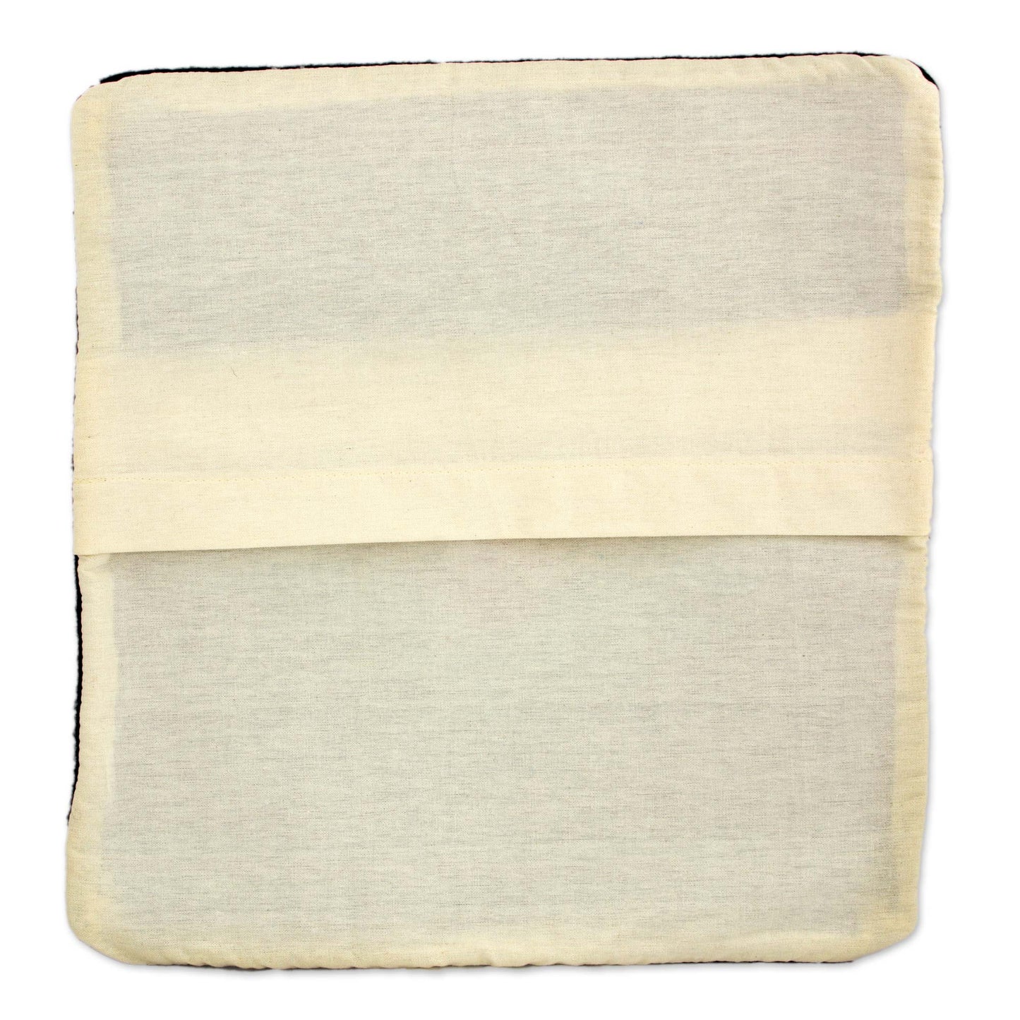 NOVICA Blue and Red Geometric Wool Throw Pillow Cover, 'Red Oaxaca Star'