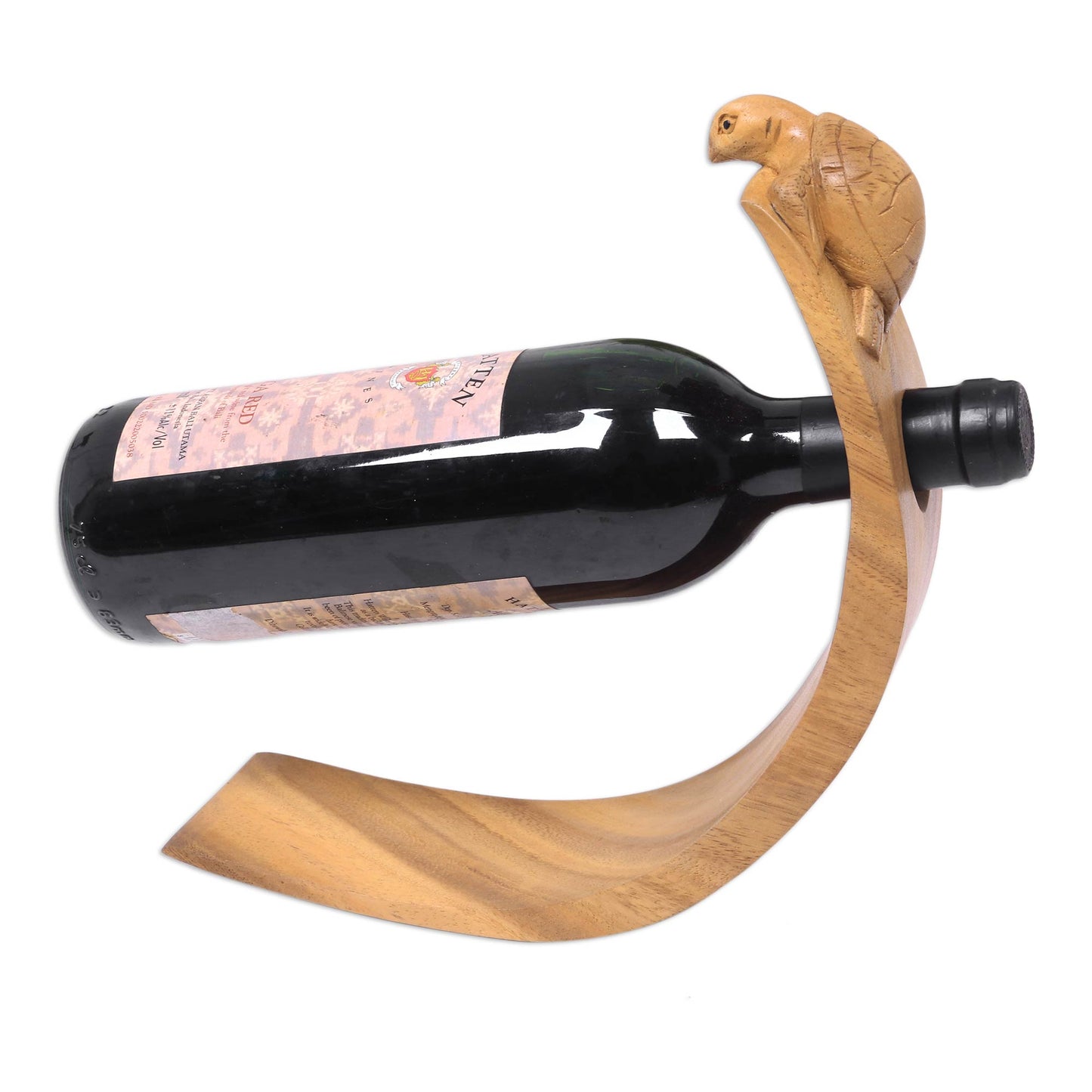 Brown Balinese Turtle Brown Wood Wine Holders