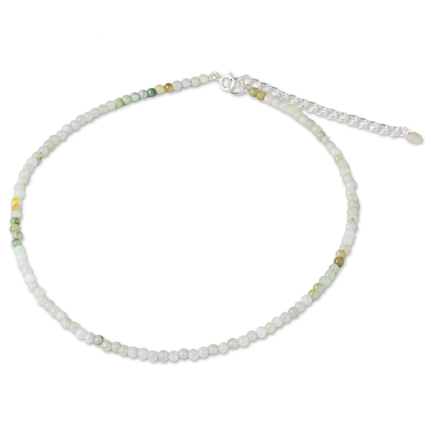 Attraction Continuum Asian Jade Beaded Artisan Crafted Necklace from Thailand
