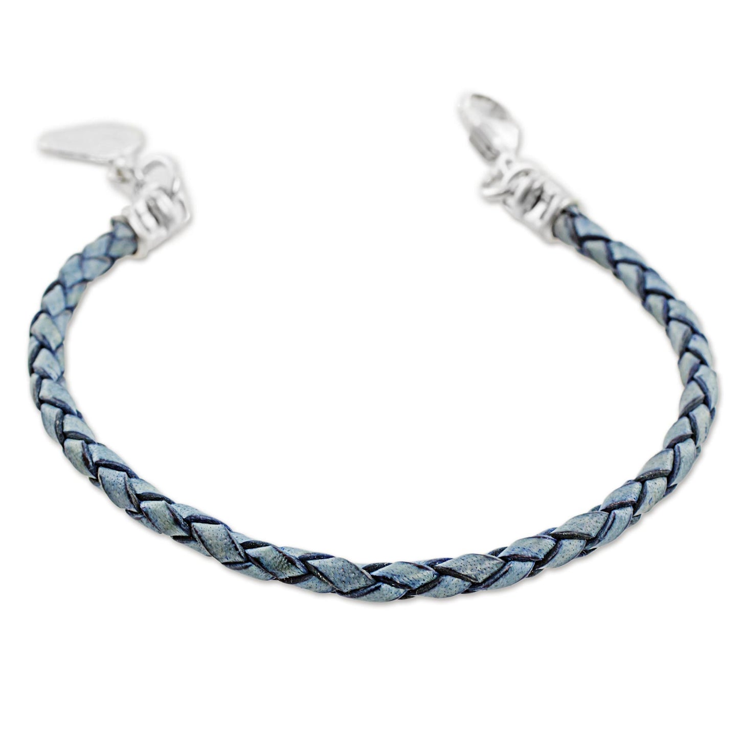 Walk of Life in Blue Silver Leather Charm Bracelet