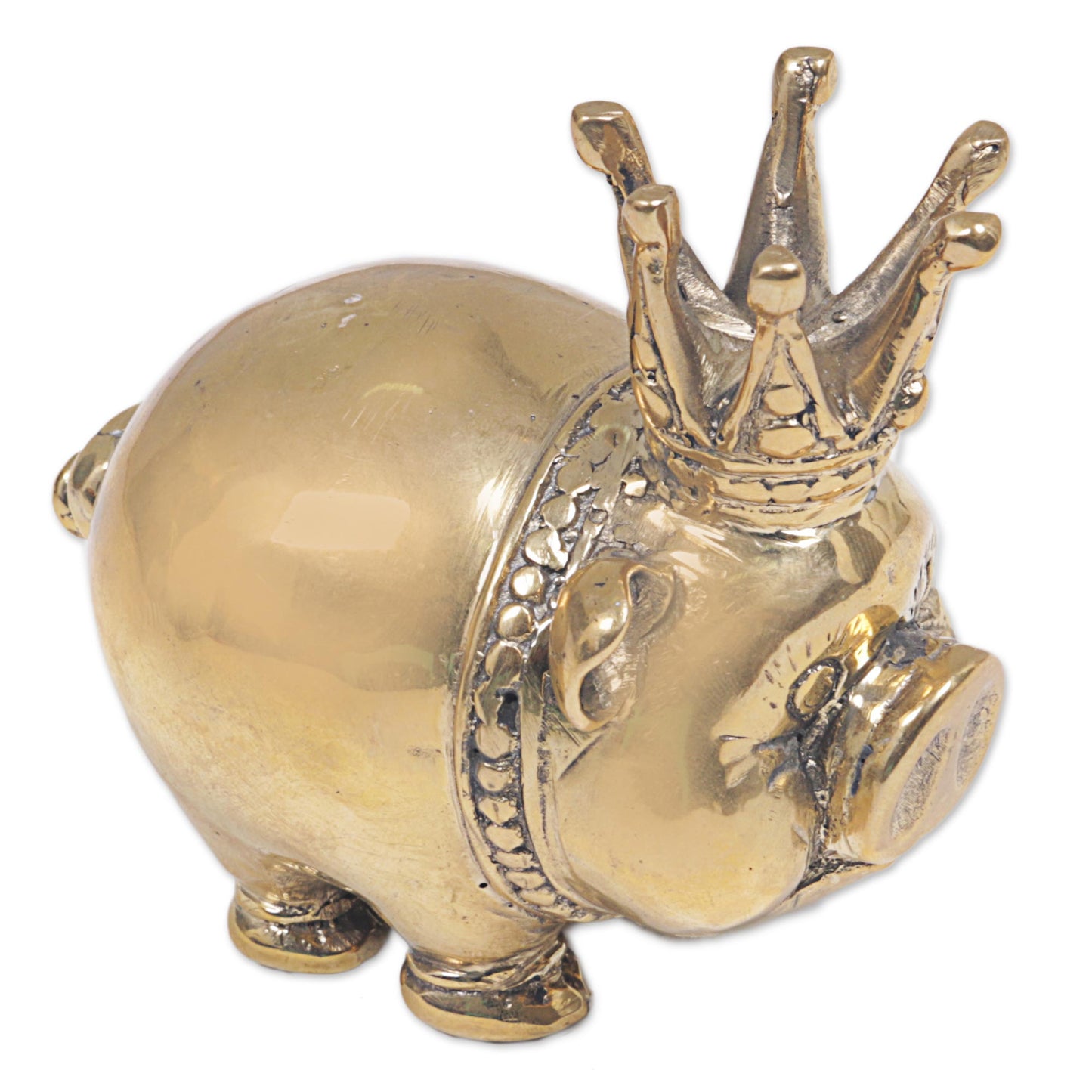 King Of Pigs Gold Tone Bronze Sculpture