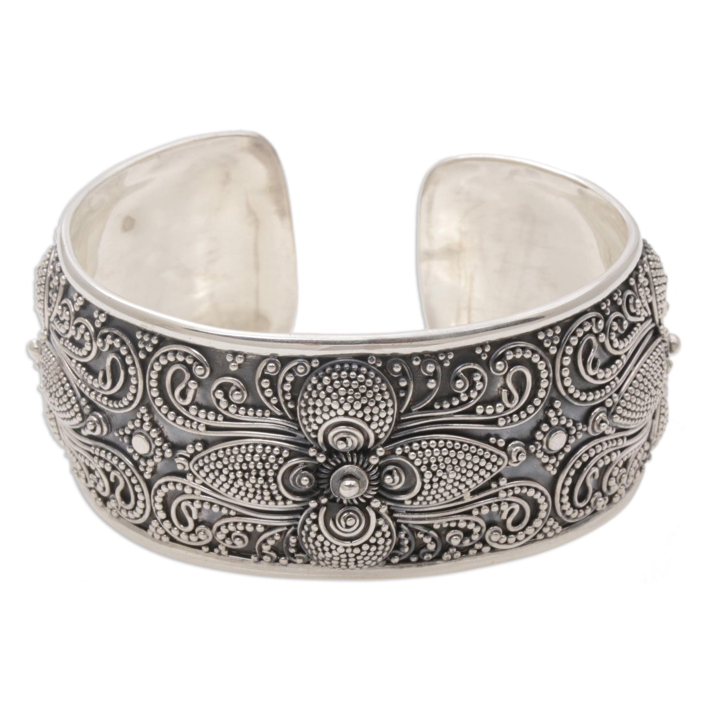 Temple Blooms Sterling Silver Cuff Bracelet