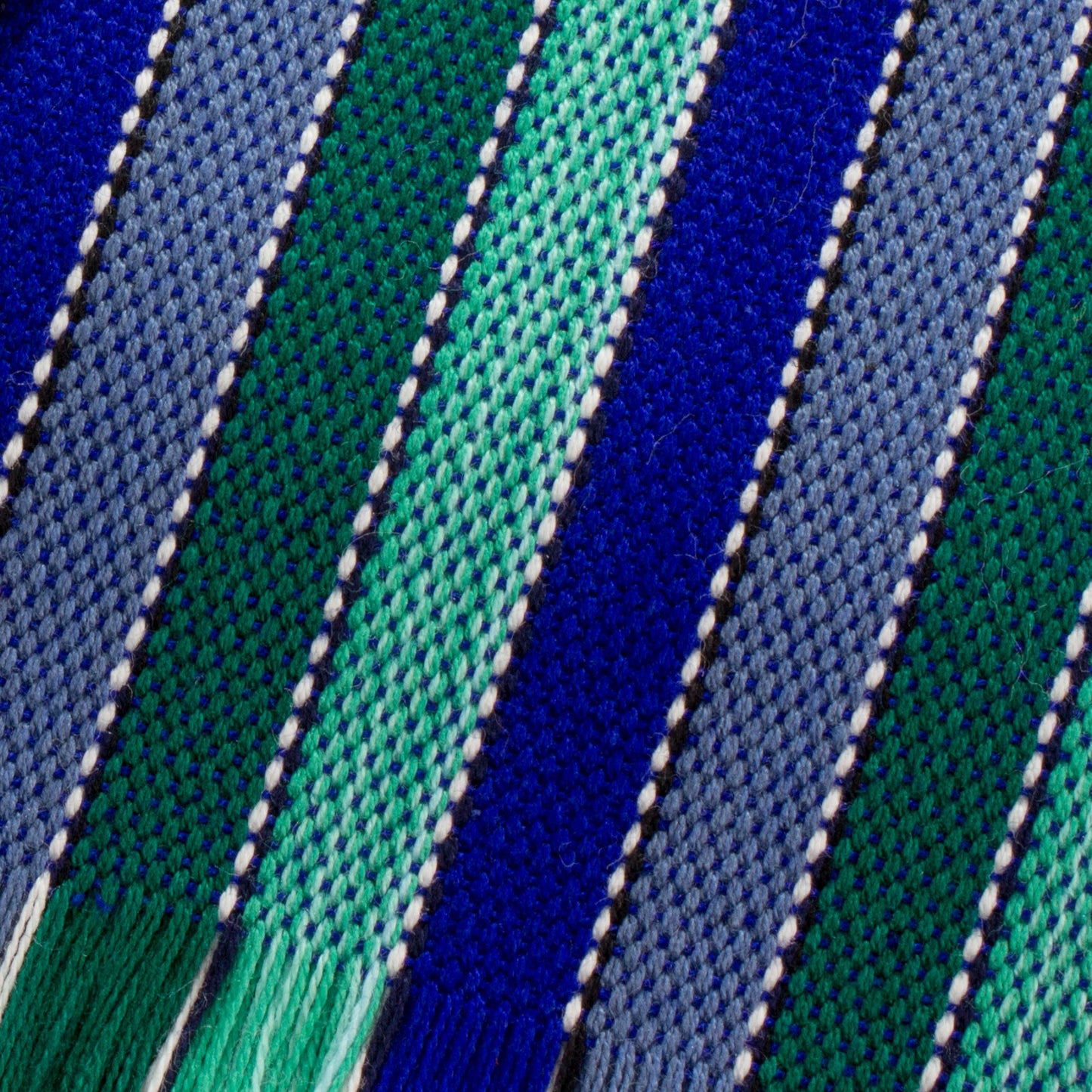 Colors of the Sea Set of Six Striped Cotton Placemats in Blue from Guatemala