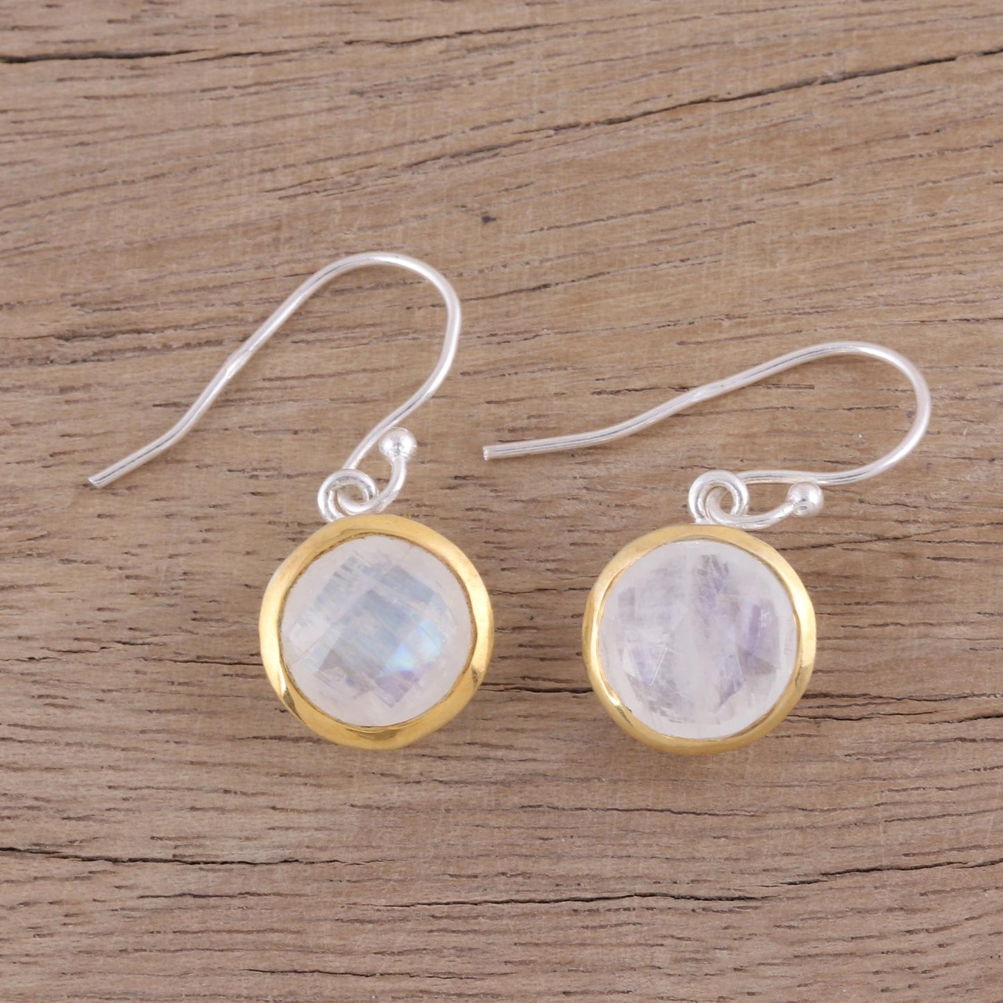 Wintry Glade Rainbow Moonstone Earrings