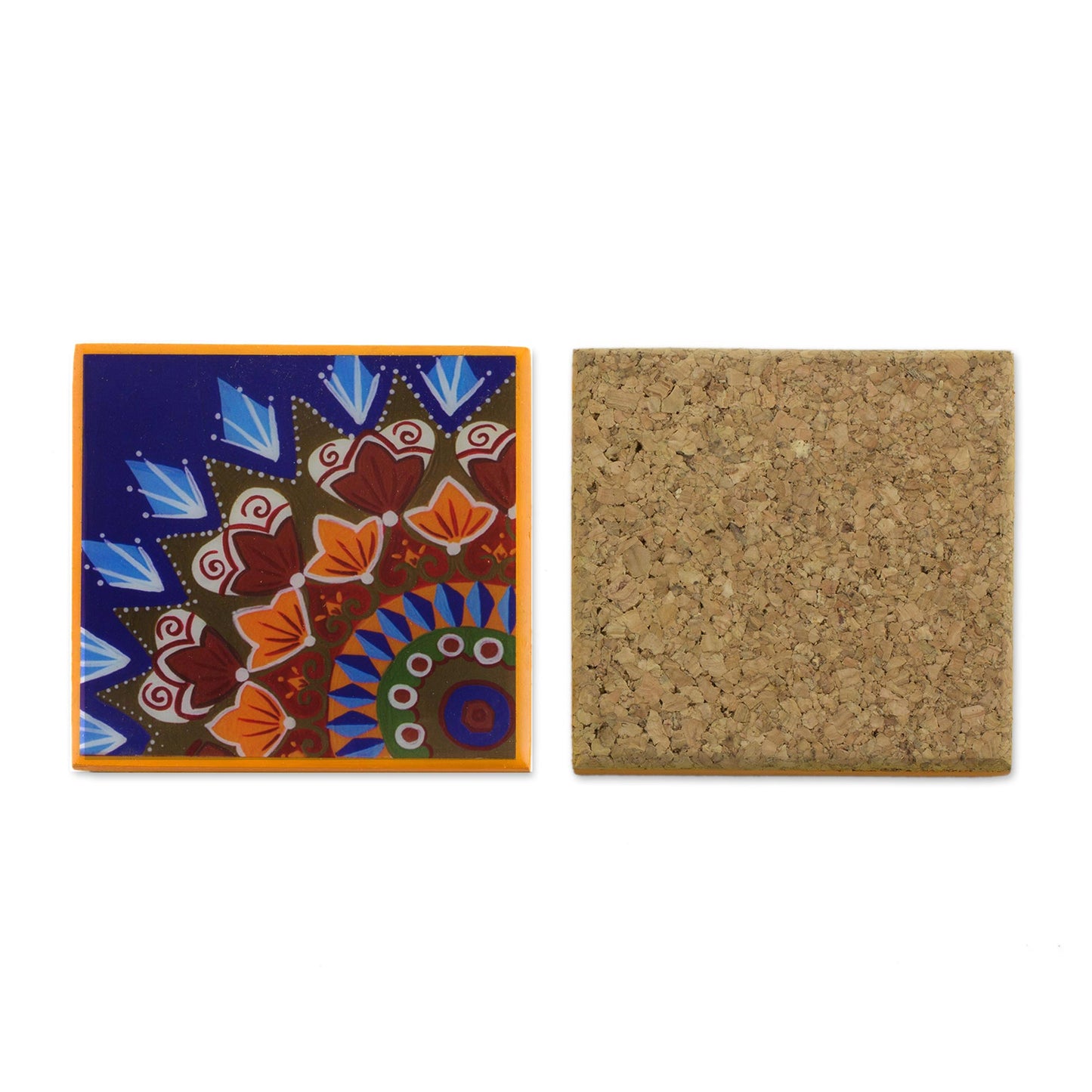 Fruits of the Sun Six Handcrafted Wood Coasters in Yellow from Costa Rica